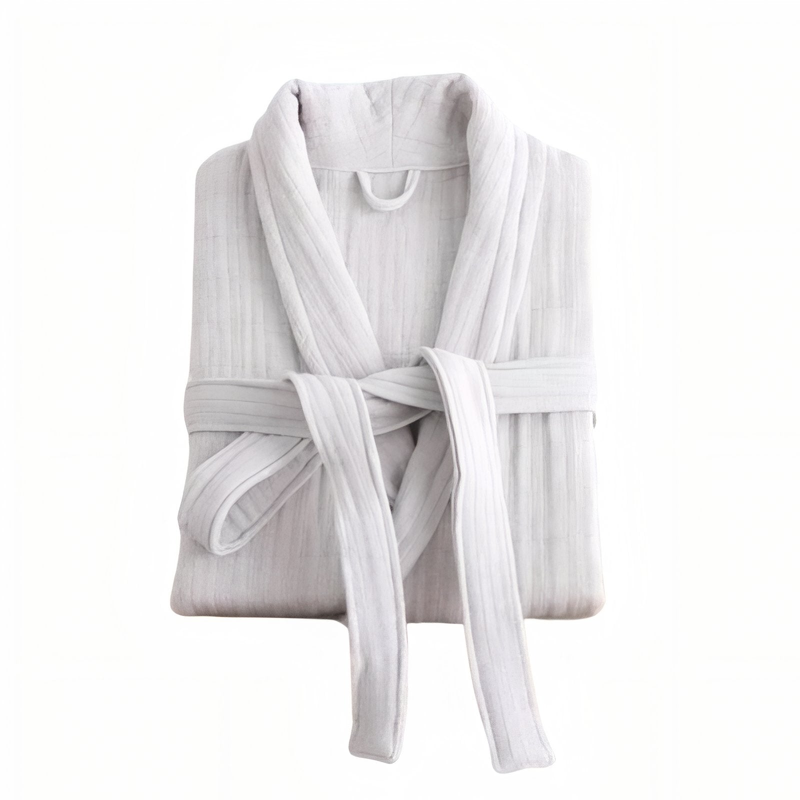 Peignoir Gaze de Coton Femme Gris Clair L 