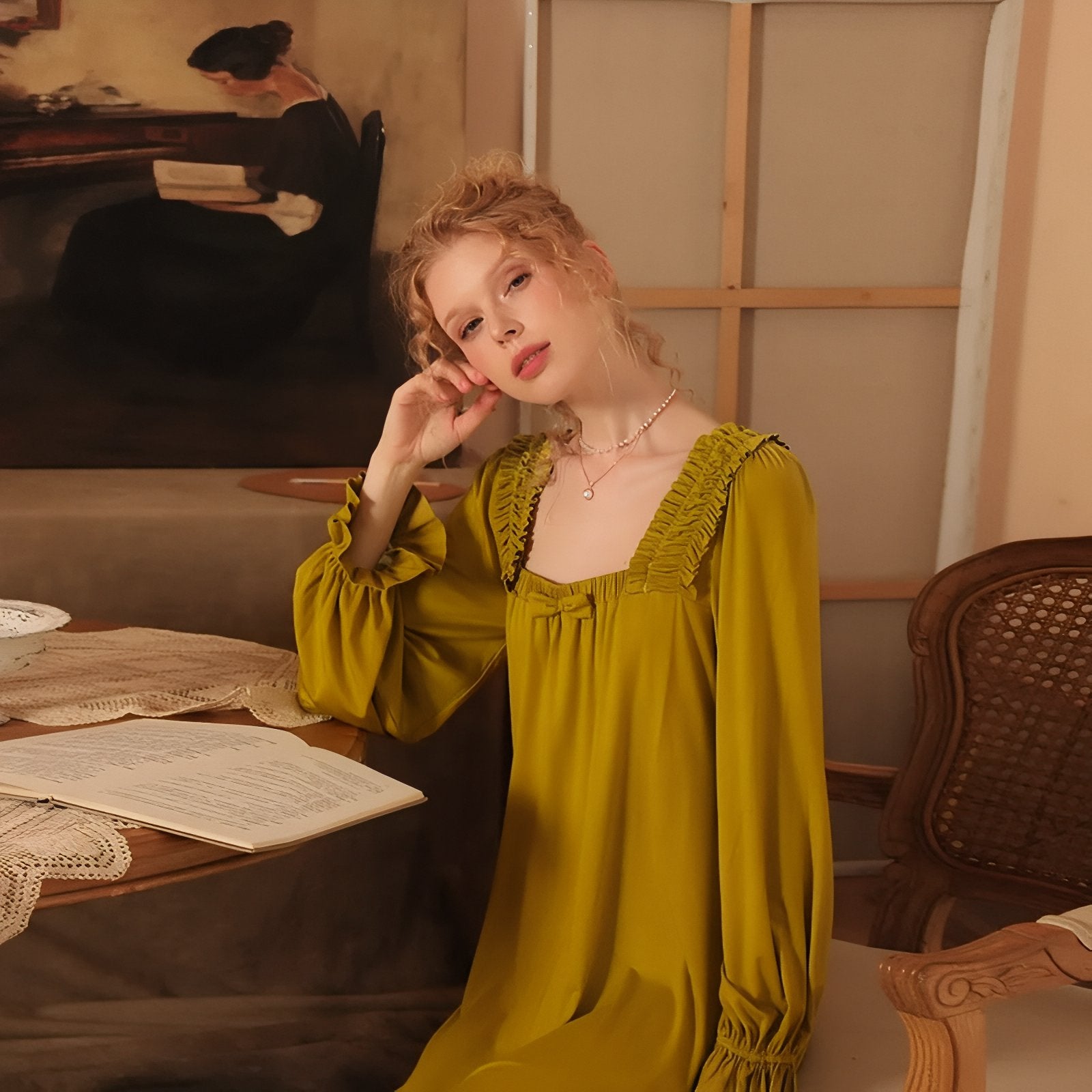 Chemise de Nuit Mi Longue Vintage 