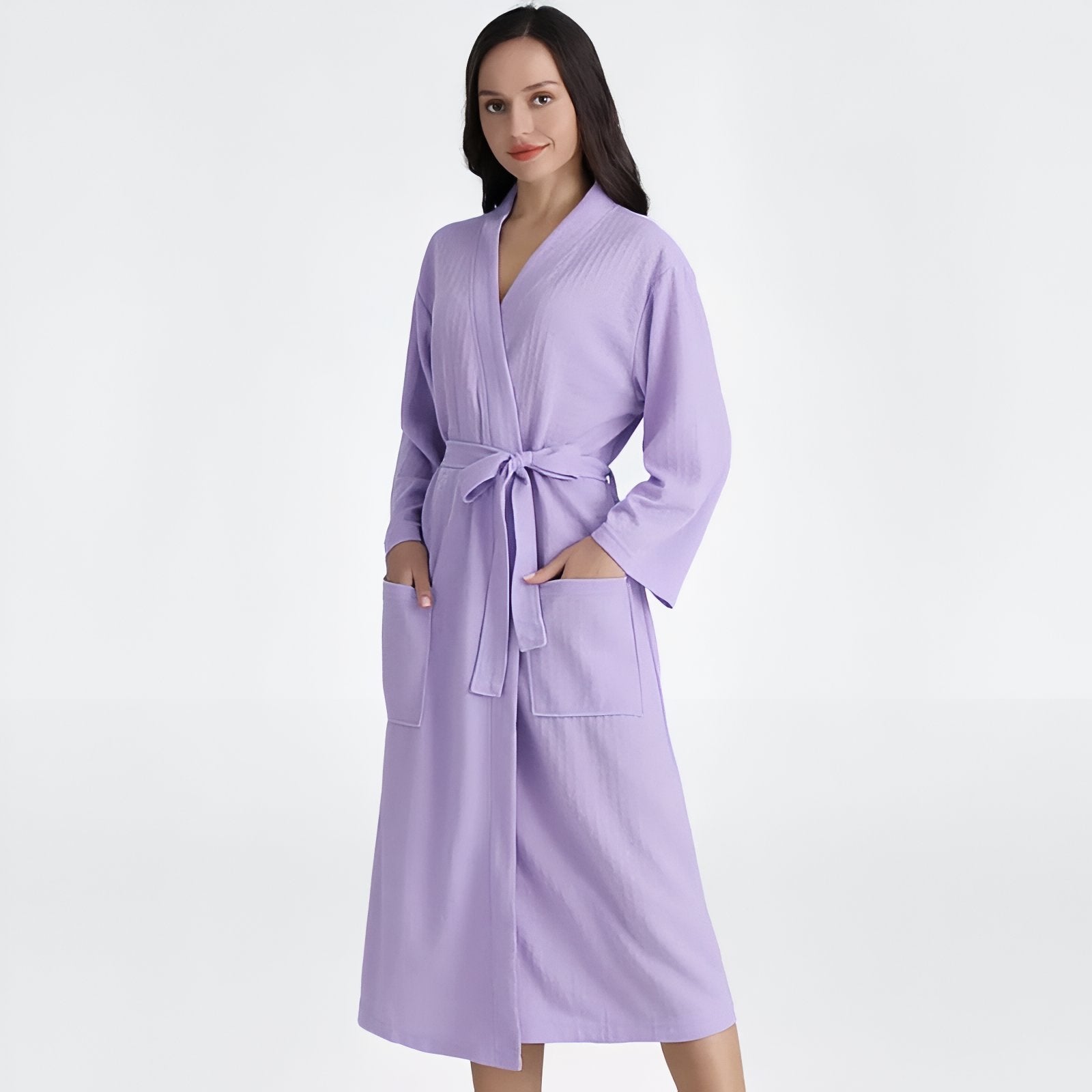Peignoir Couple Personnalisable Lavande (Femme) M 