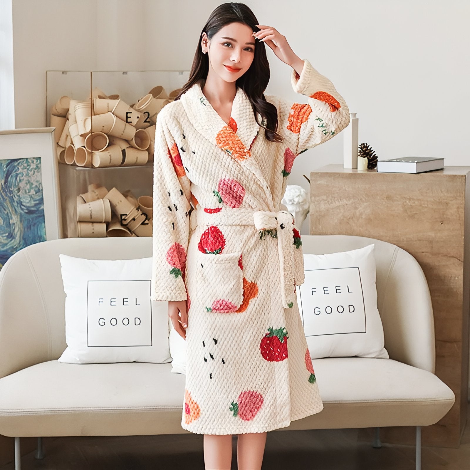 Peignoir Motif Fruit 