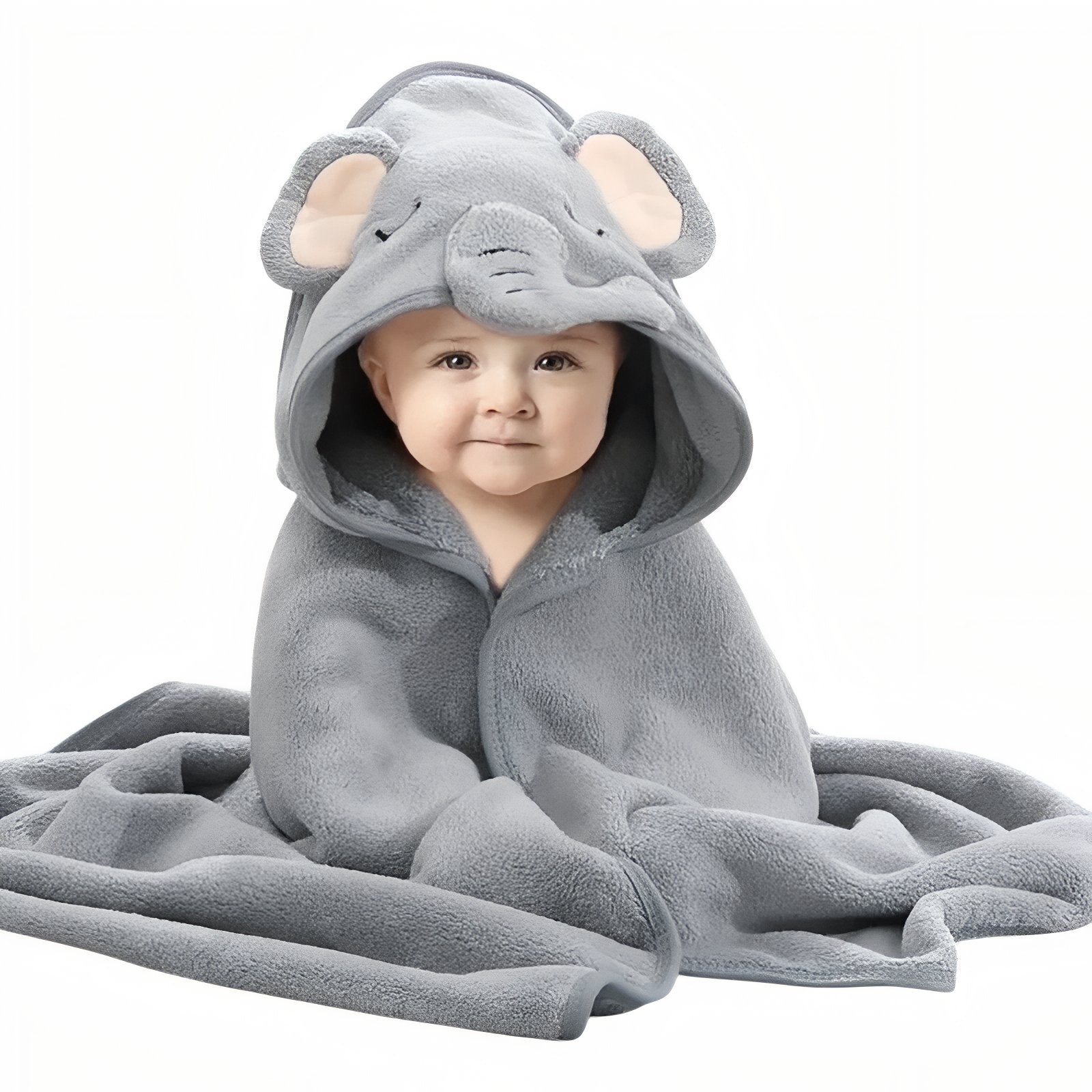 Sortie de Bain avec Capuche Bébé Gris 