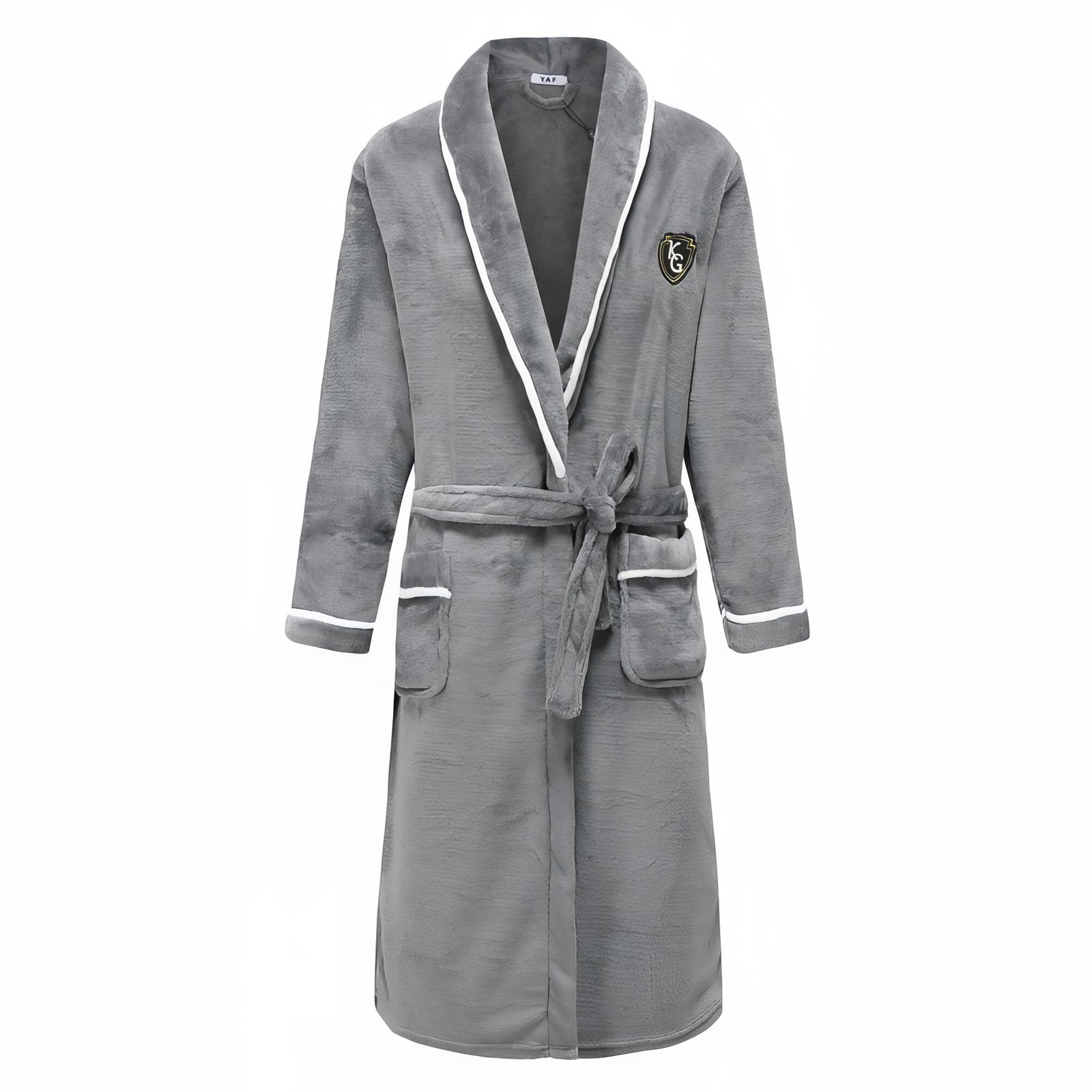 Peignoir Homme Velours Eponge Gris Clair M 