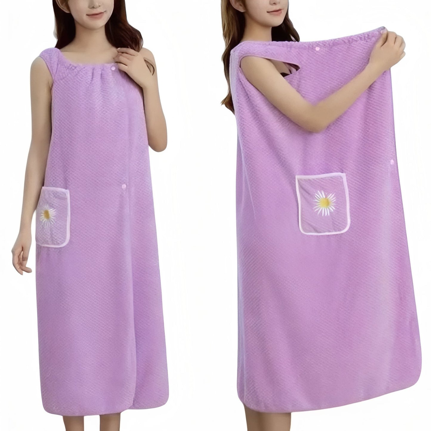 Serviette Sortie De Bain Violet Pâle 100x145cm 