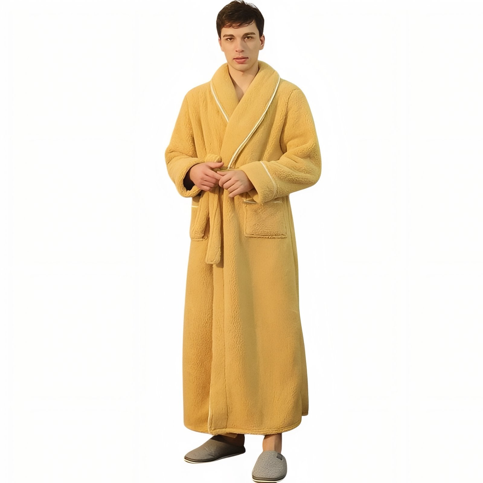Peignoir Homme et Femme Assortis Jaune Moutarde (Homme) M 