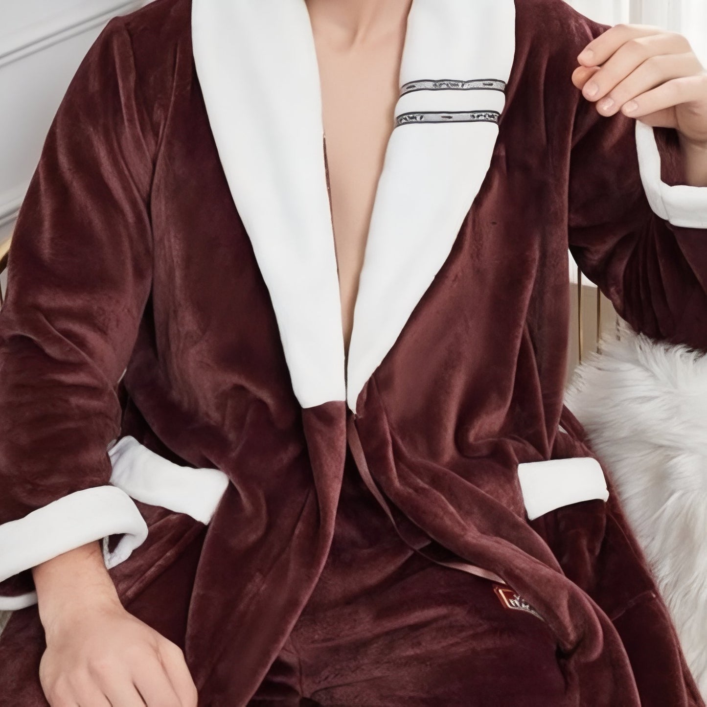 Peignoir Homme Marron 