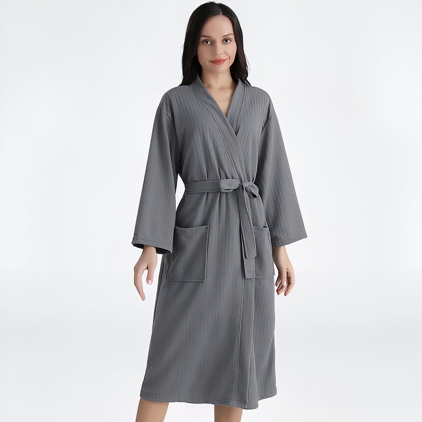 Peignoir Couple Personnalisable Gris (Femme) M 