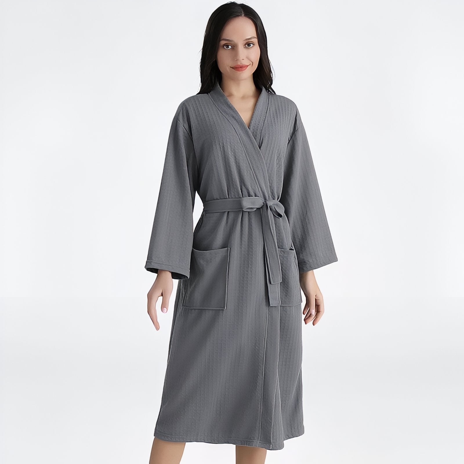 Peignoir Couple Personnalisable Gris (Femme) M 