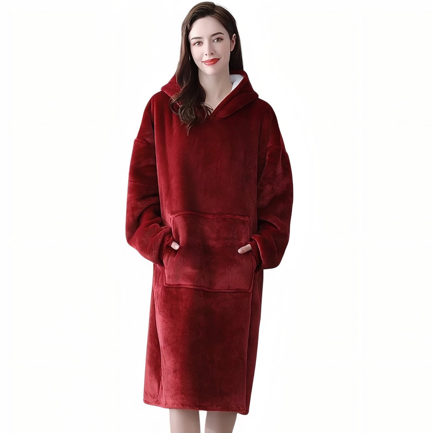 Sweat Plaid Long Bordeaux (Femme) M 