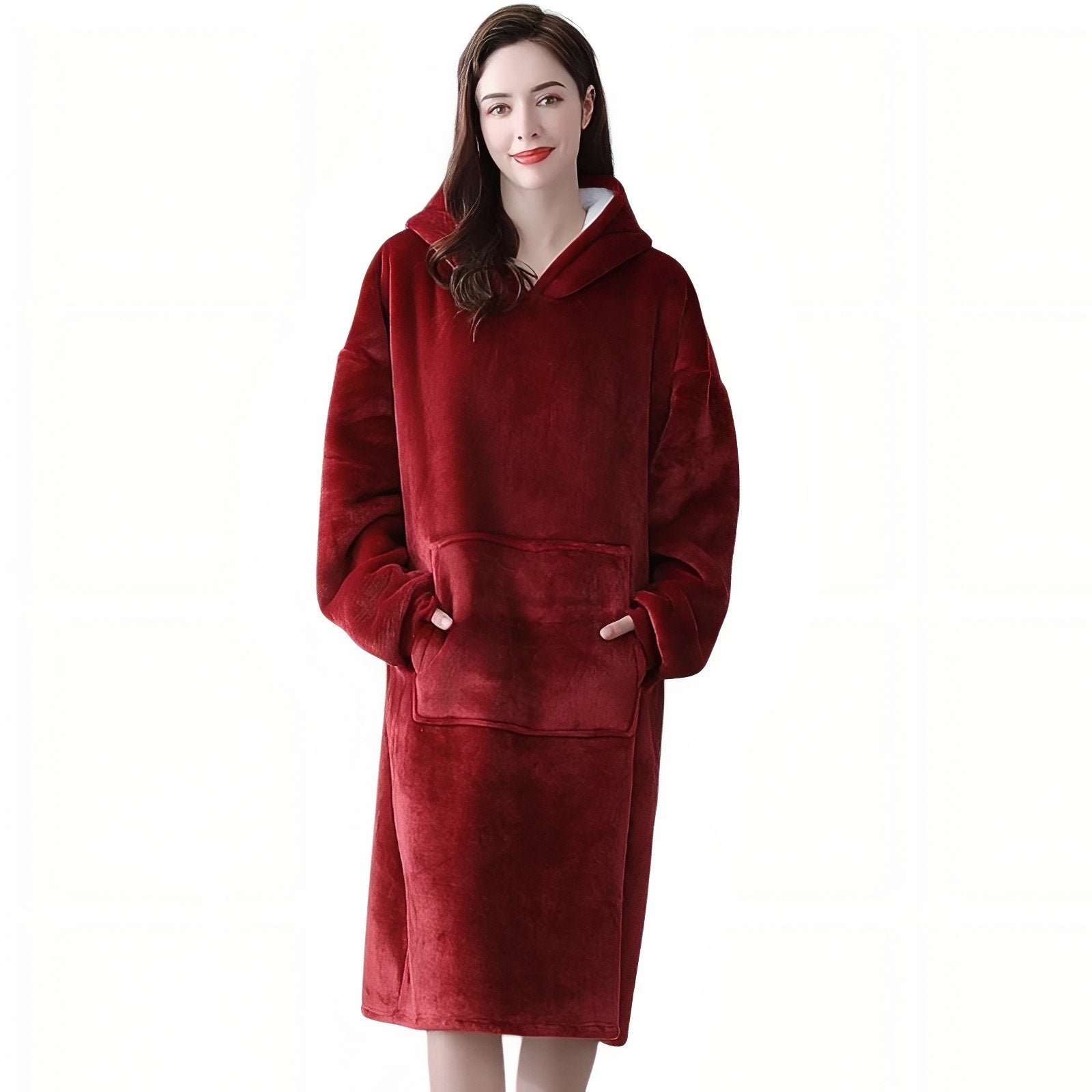 Sweat Plaid Long Bordeaux (Femme) M 