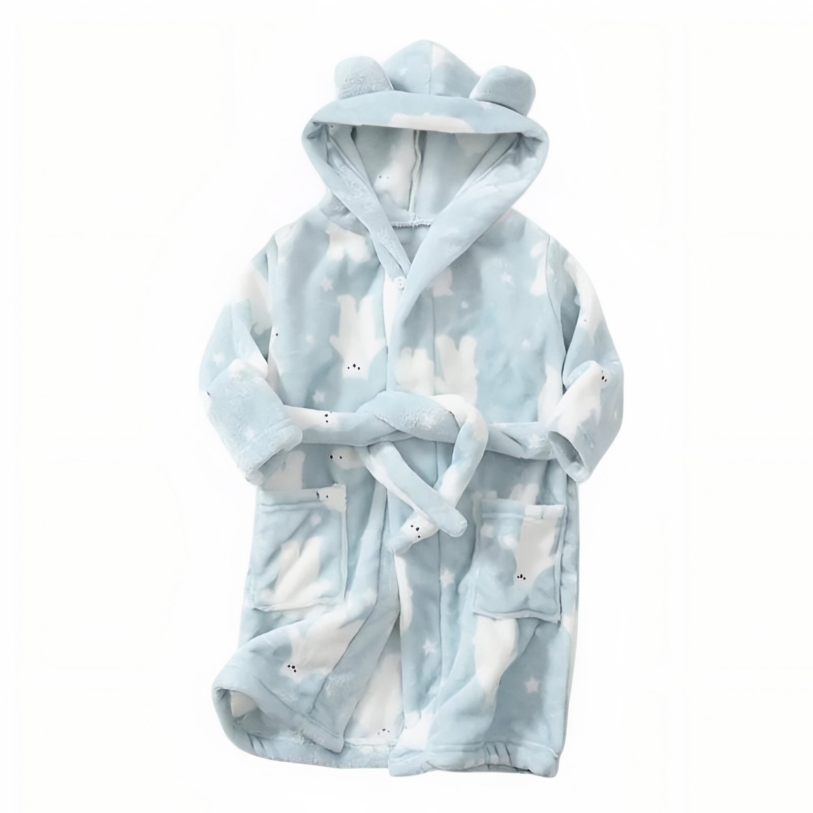 Peignoir Sortie de Bain Enfant Bleu Céleste 2-3 ans 