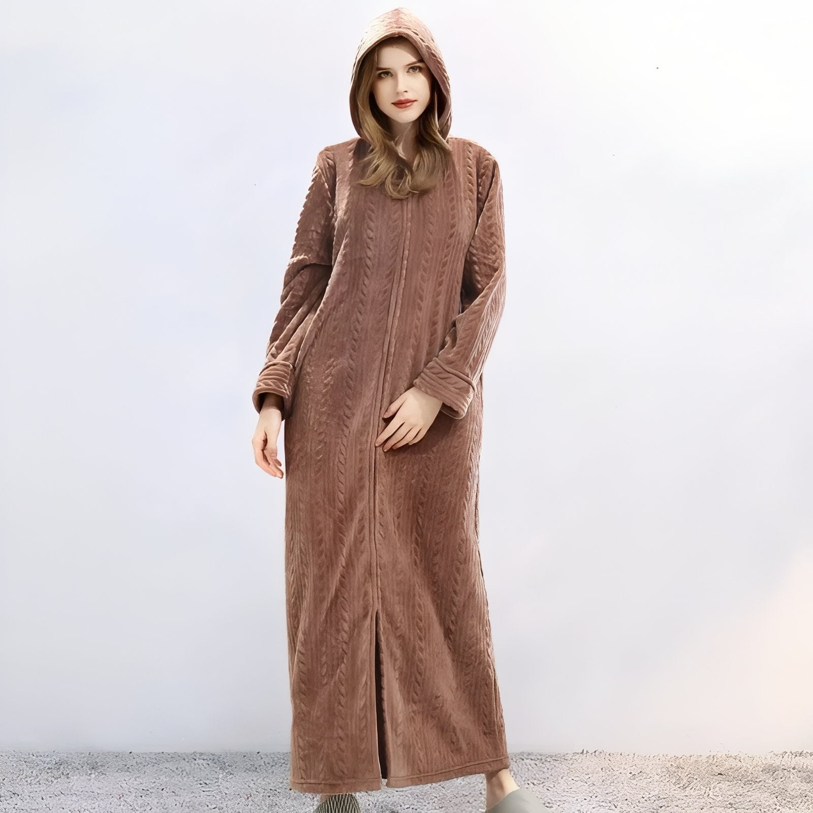 Robe de Chambre Fermeture Eclair Marron (Femme) M 