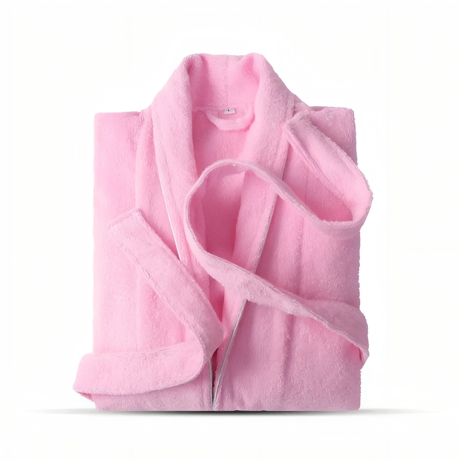 Peignoir Femme 100% Coton Rose (Col V - modèle 2) M 