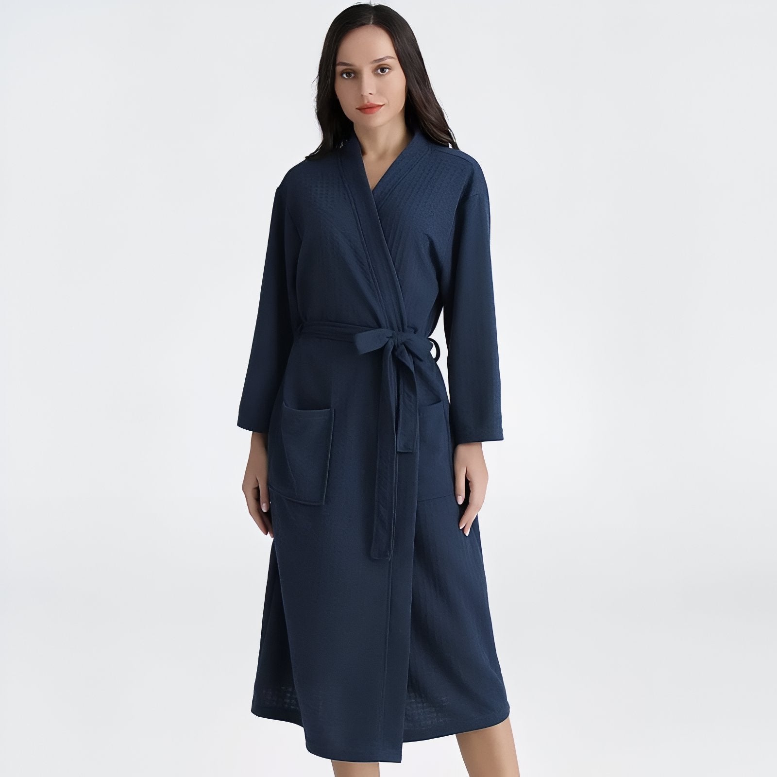 Peignoir Couple Personnalisable Bleu Marine (Femme) M 