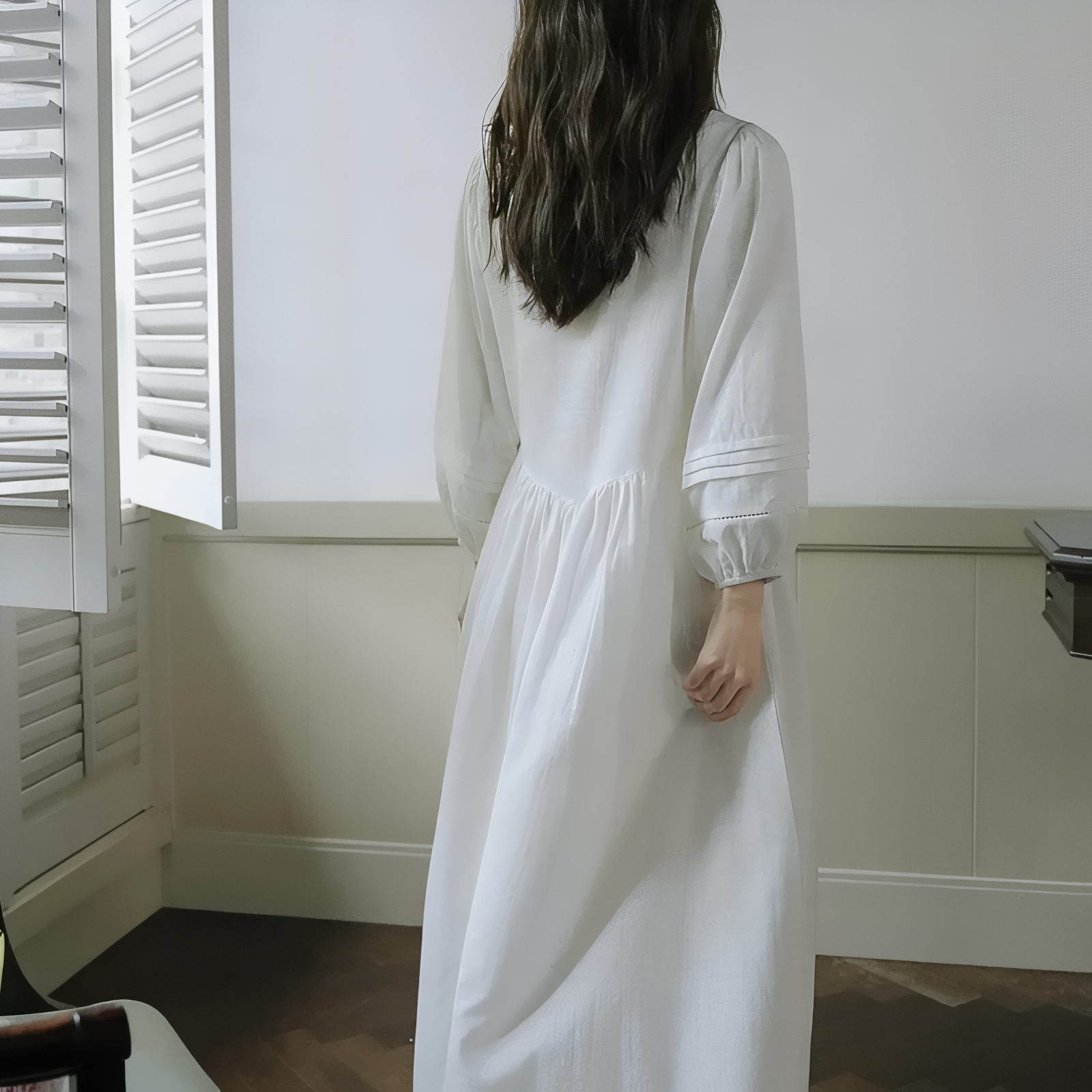 Chemise de Nuit Femme Longue Coton 