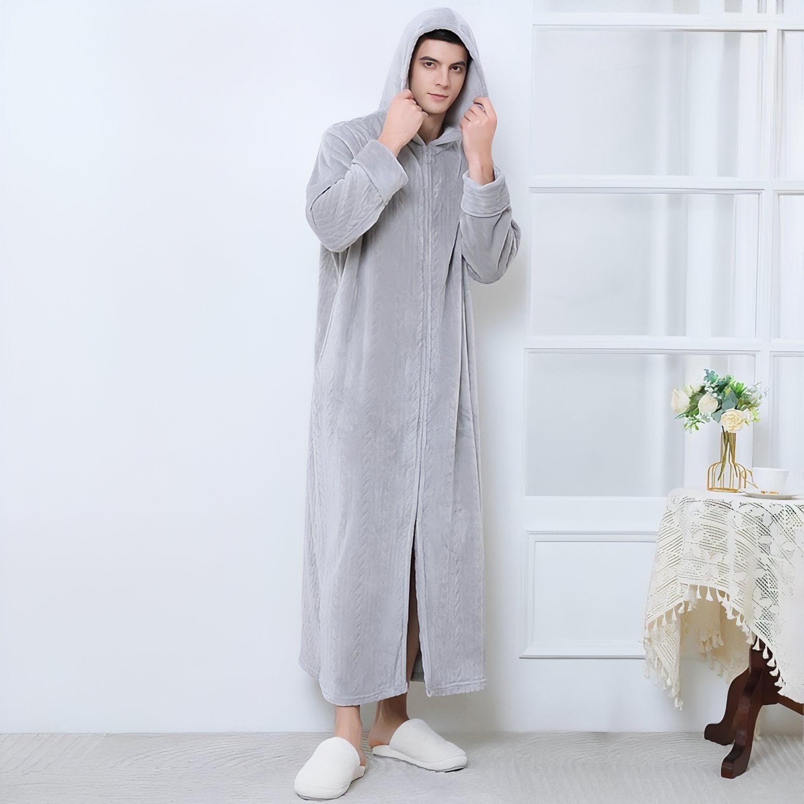 Peignoir de Bain Velours Zippé Adulte 