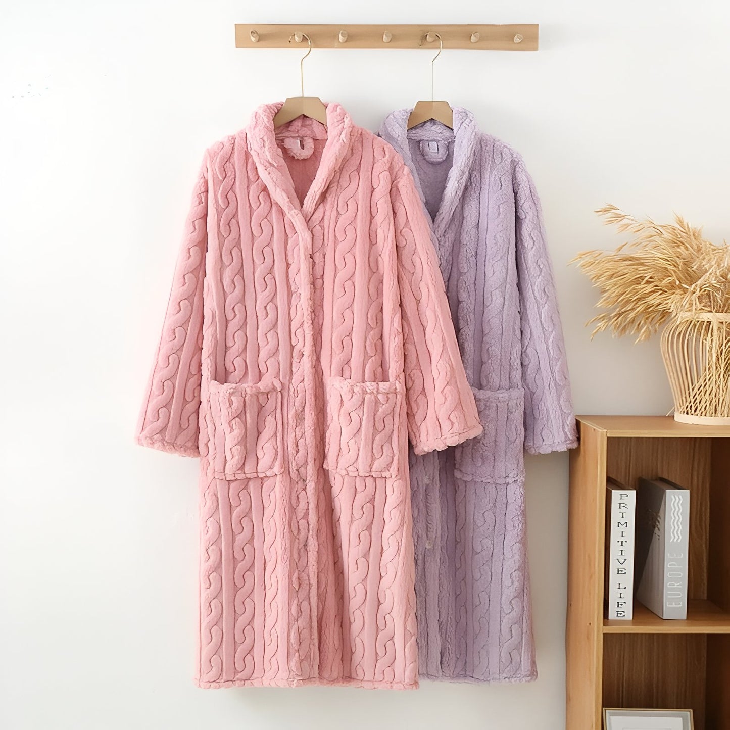 Jolie Robe de Chambre à Boutons Femme 