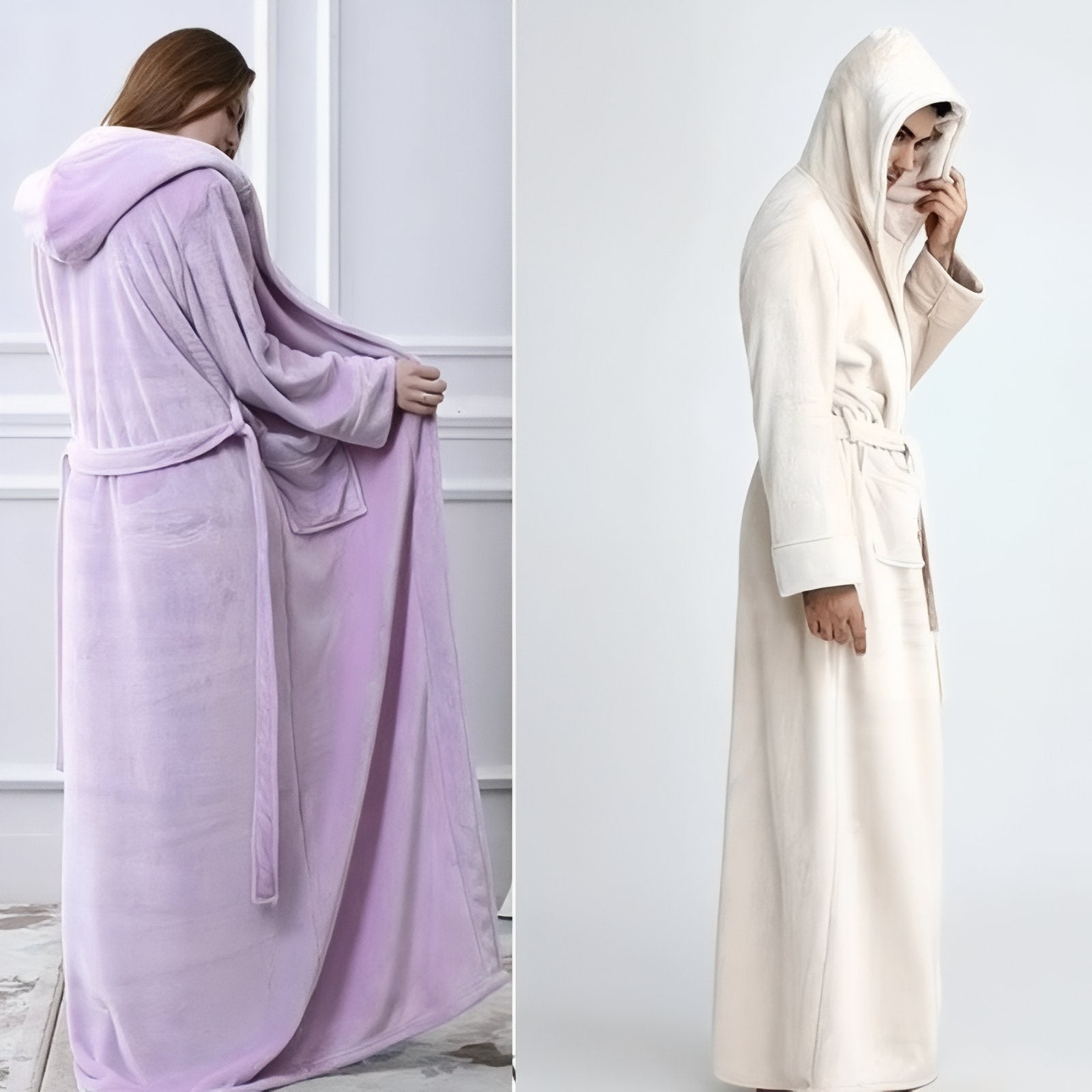 Peignoir de Bain Long avec Capuche 