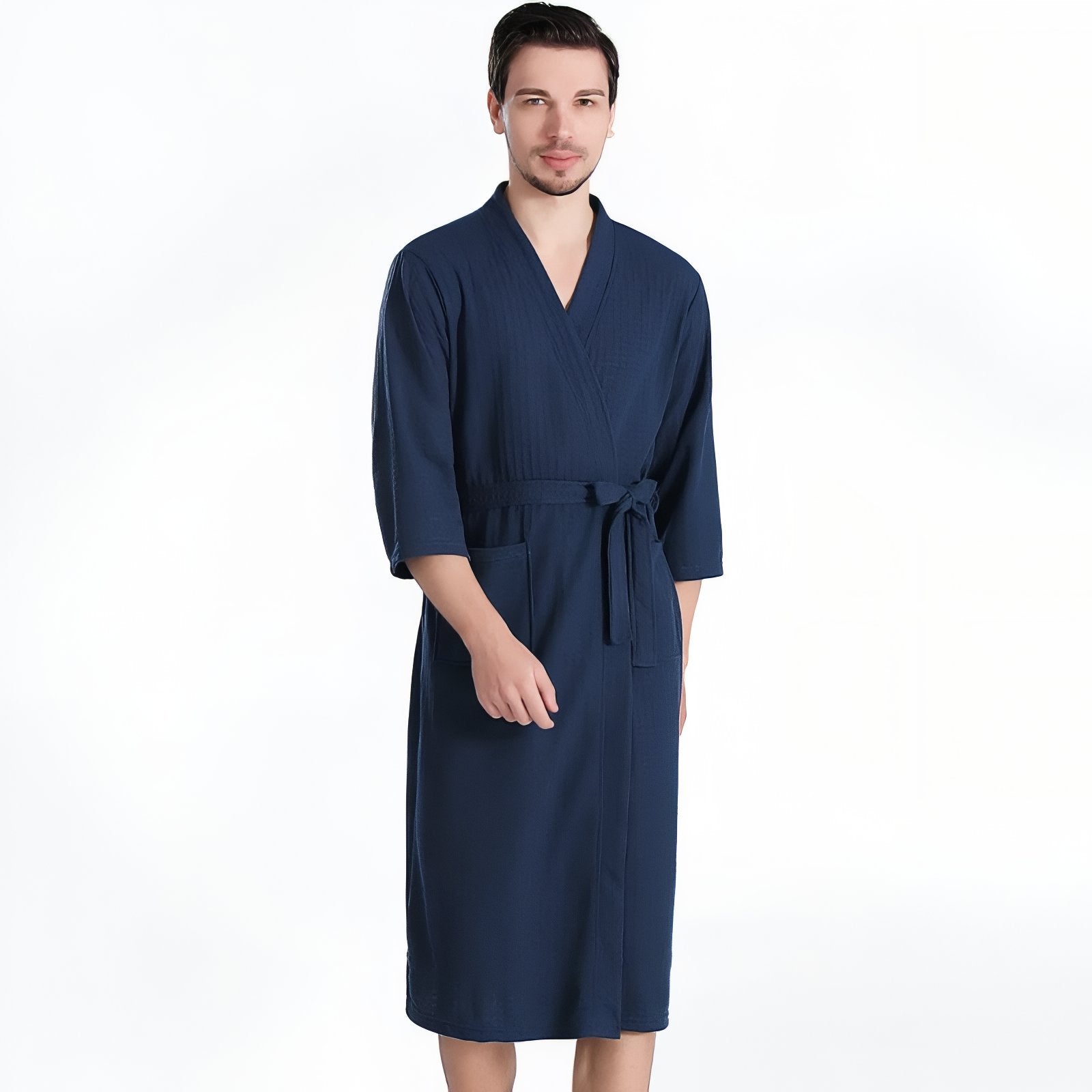 Peignoir Couple Personnalisable Bleu Marine (Homme) M 