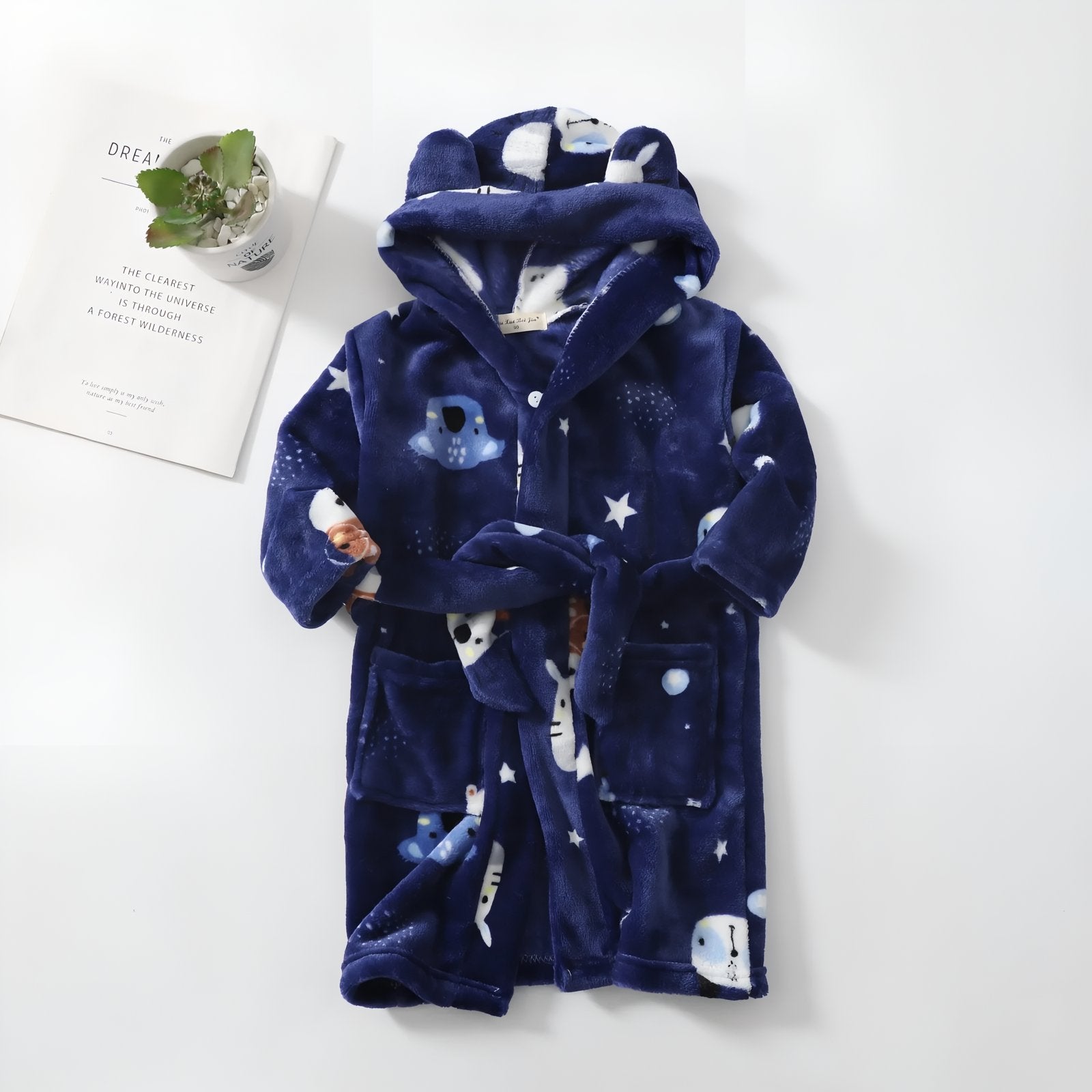 Peignoir Polaire Enfant 3 ans Bleu Nuit 3 ans (taille 90-100cm) 