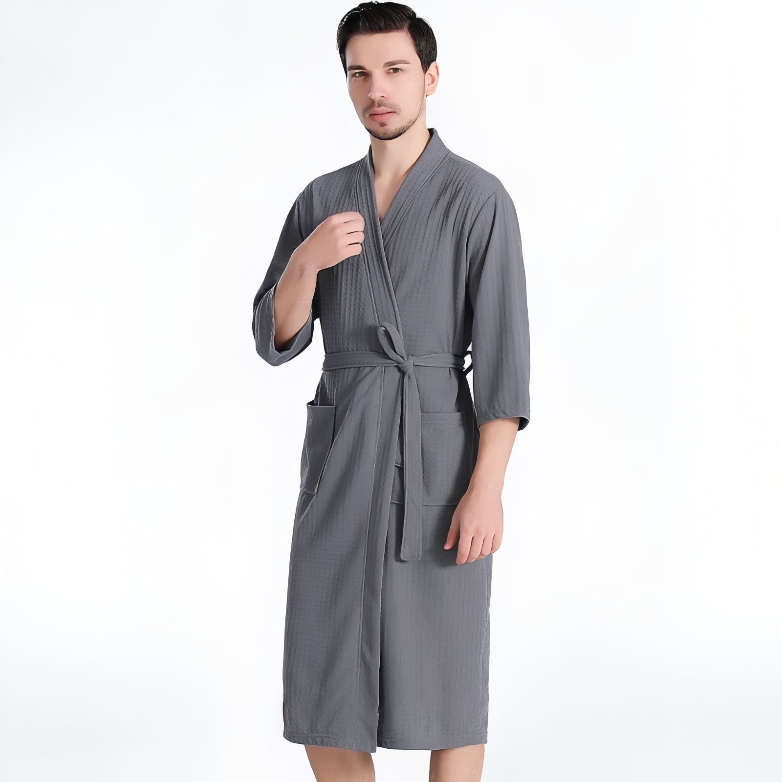 Peignoir Couple Personnalisable Gris (Homme) M 