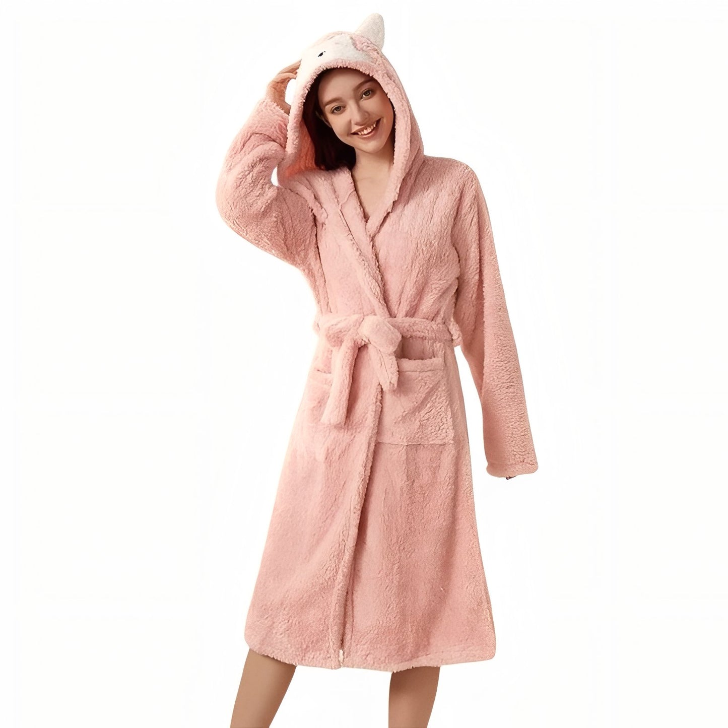Robe De Chambre Pilou Mignonne Rose Poudré S 