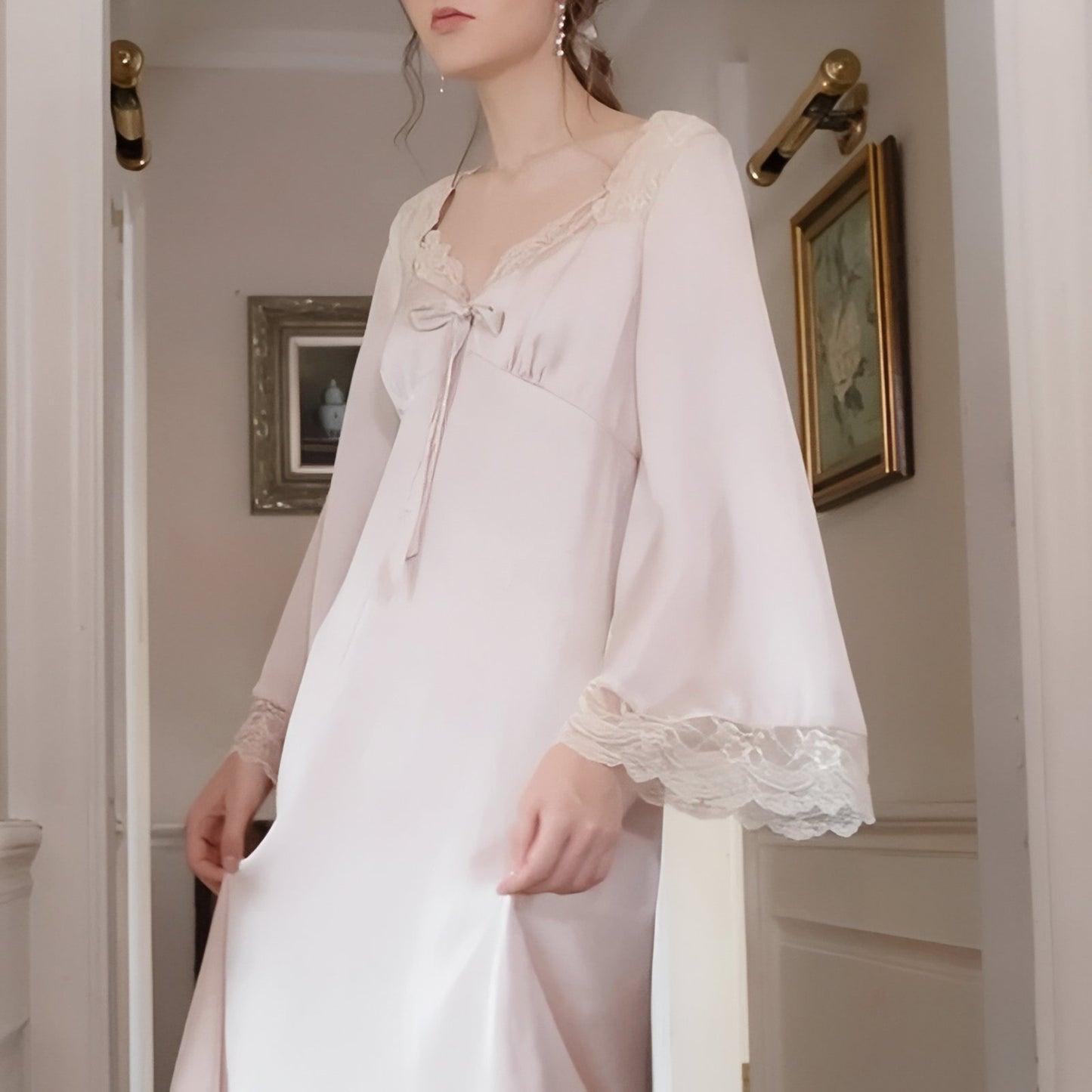 Chemise de Nuit Manches Longues Vintage 