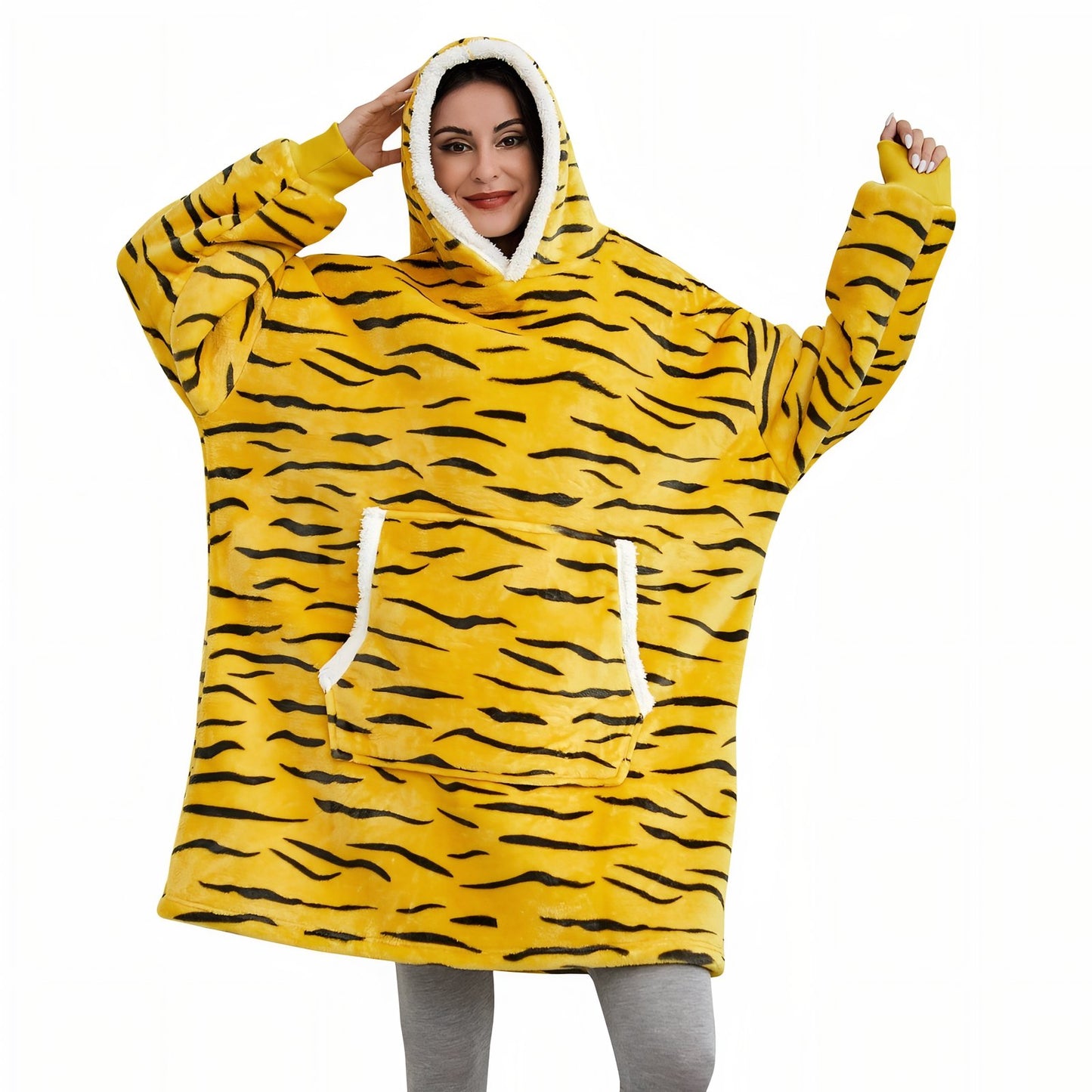 Sweat Plaid Rigolo Jaune Rayé Taille Unique 