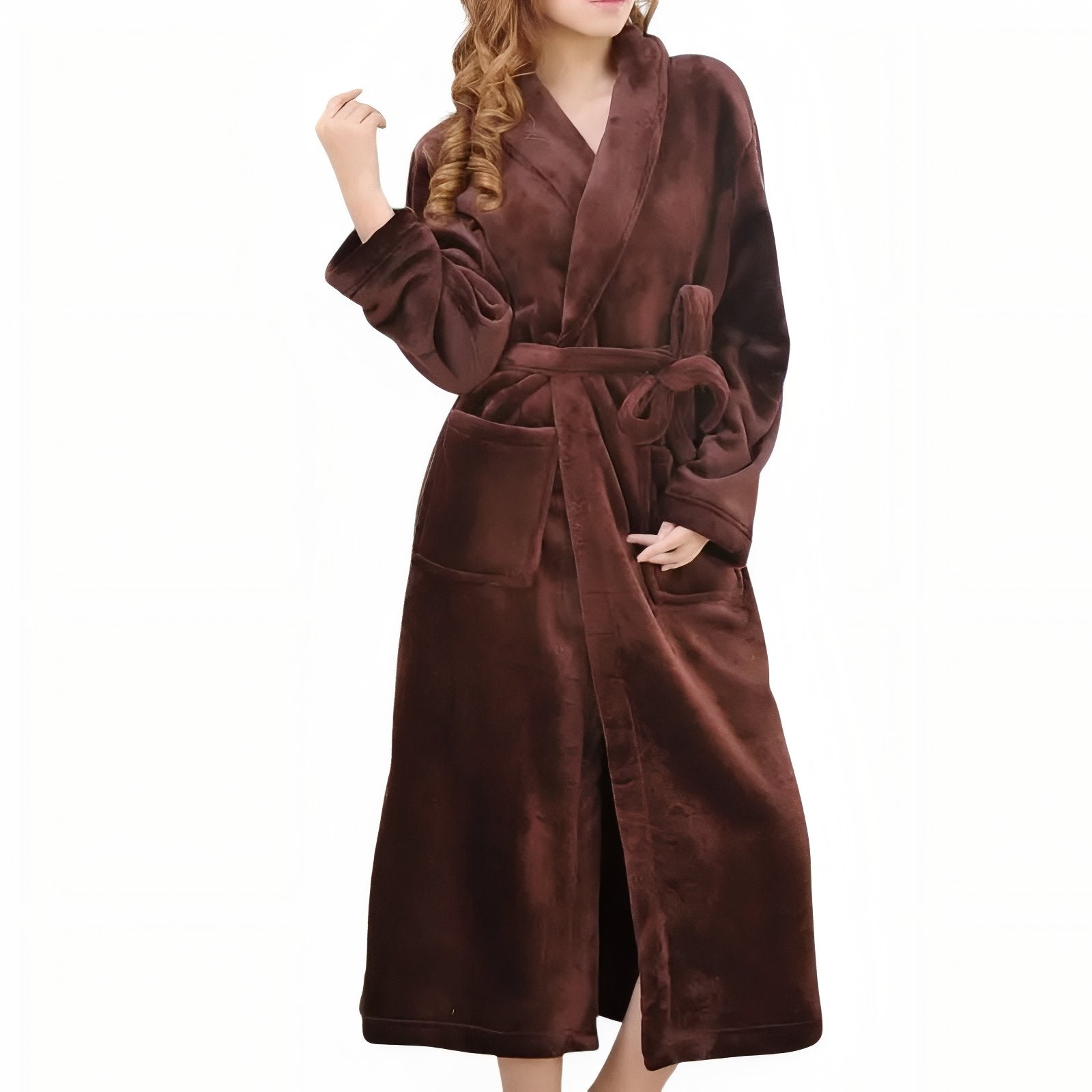 Peignoir Flanelle Femme Marron Chocolat M 