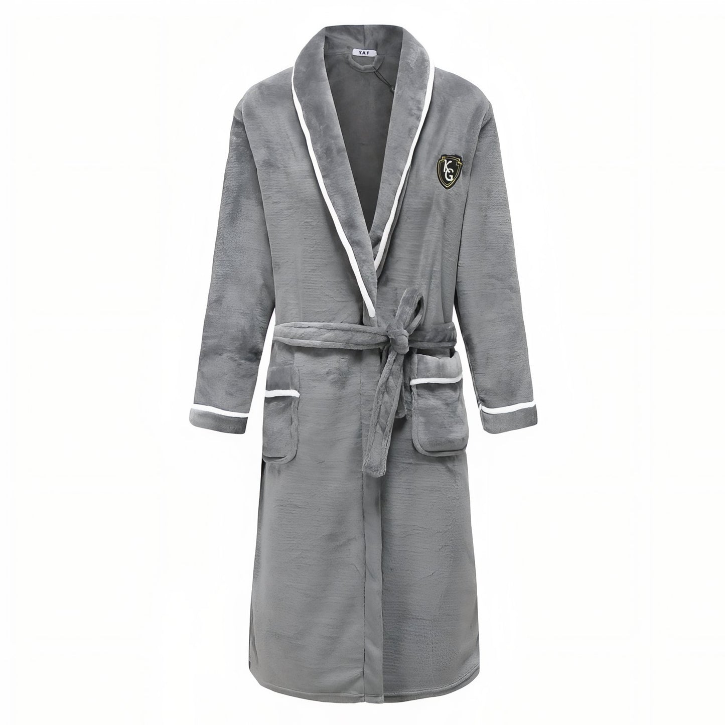 Peignoir Homme Doux et Chaud Gris Clair M 