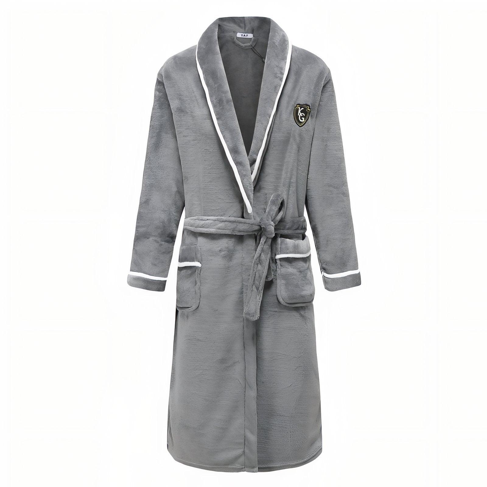 Peignoir Homme Doux et Chaud Gris Clair M 