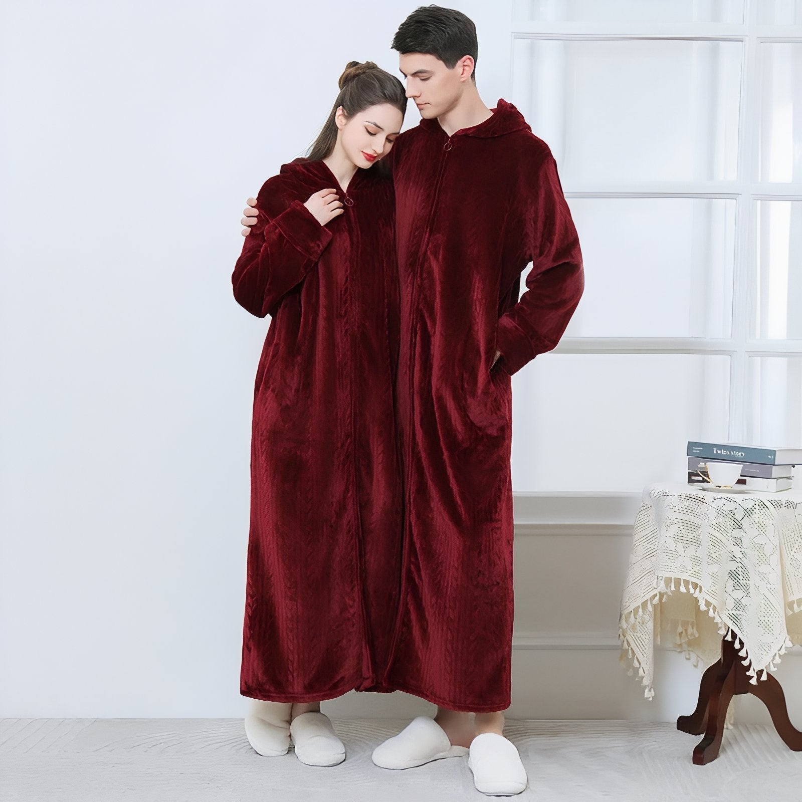 Peignoir de Bain Velours Zippé Adulte 