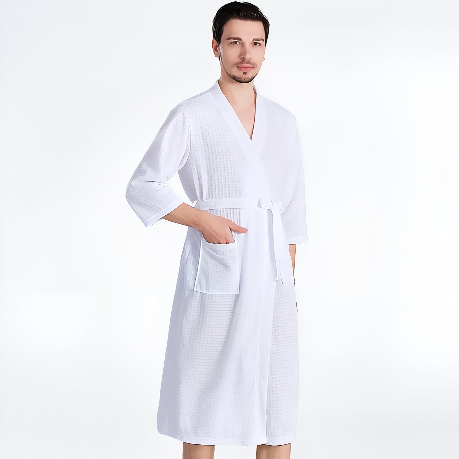 Peignoir Couple Personnalisable Blanc (Homme) M 