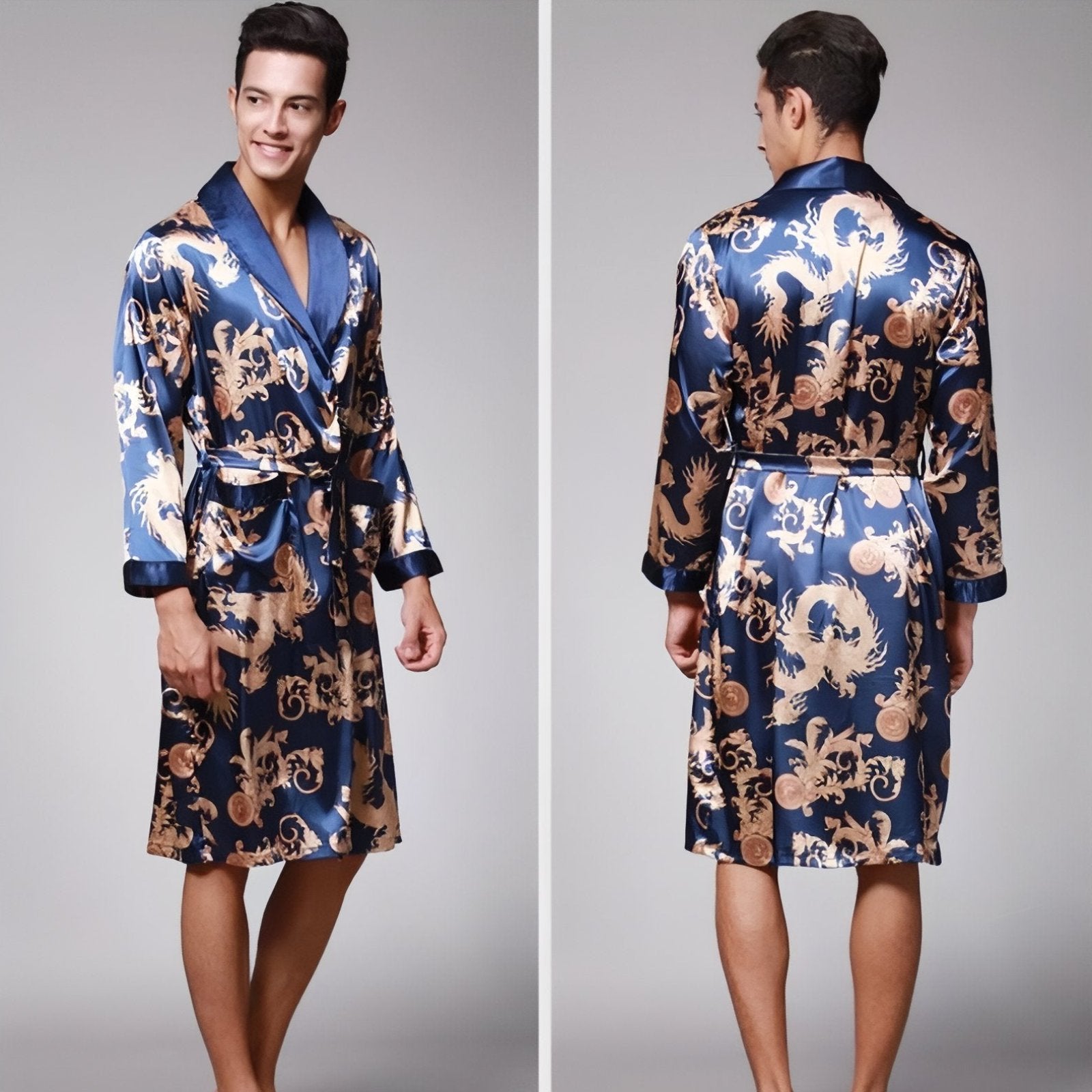 Peignoir Court Homme Satin 