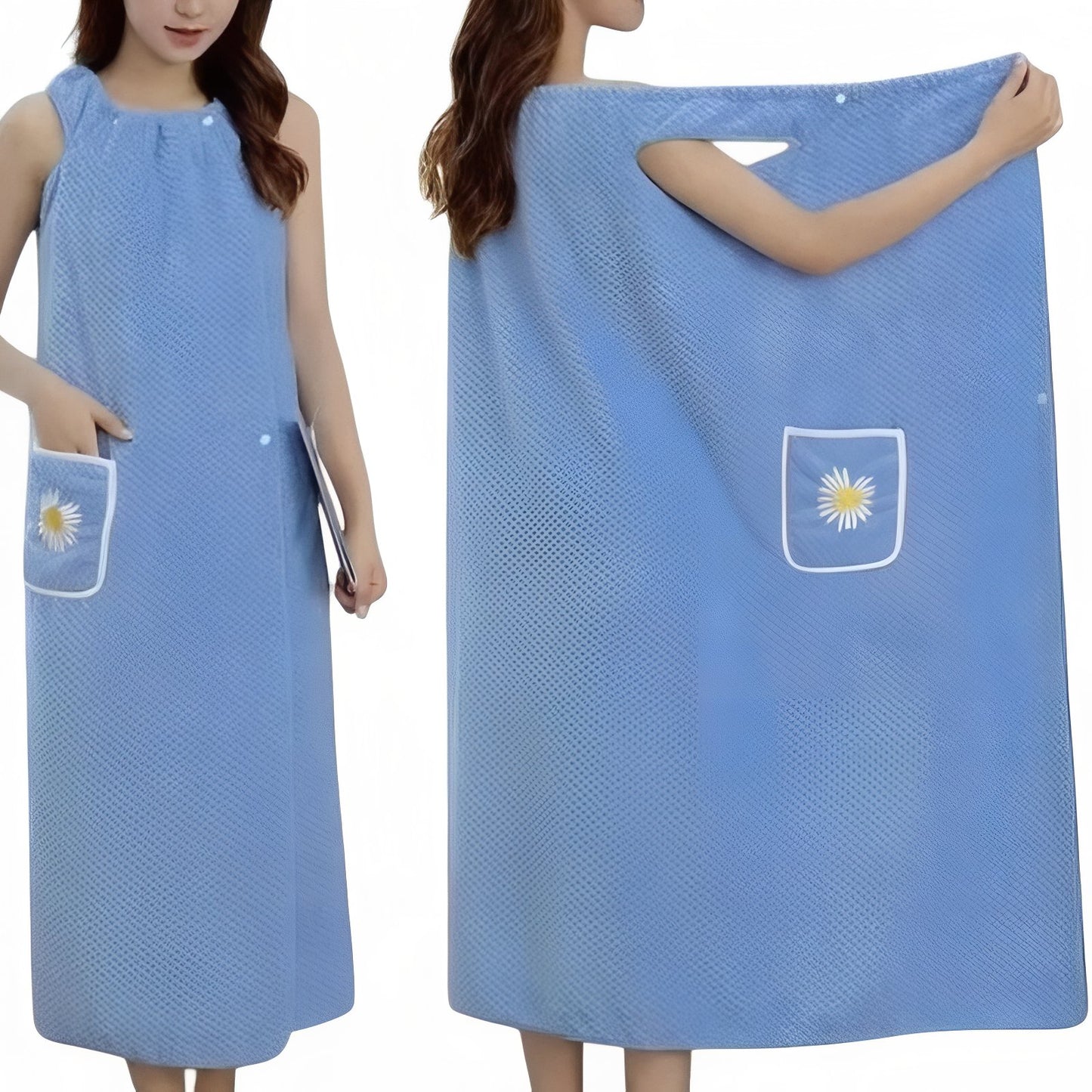 Serviette Sortie De Bain Bleu Ciel 100x145cm 