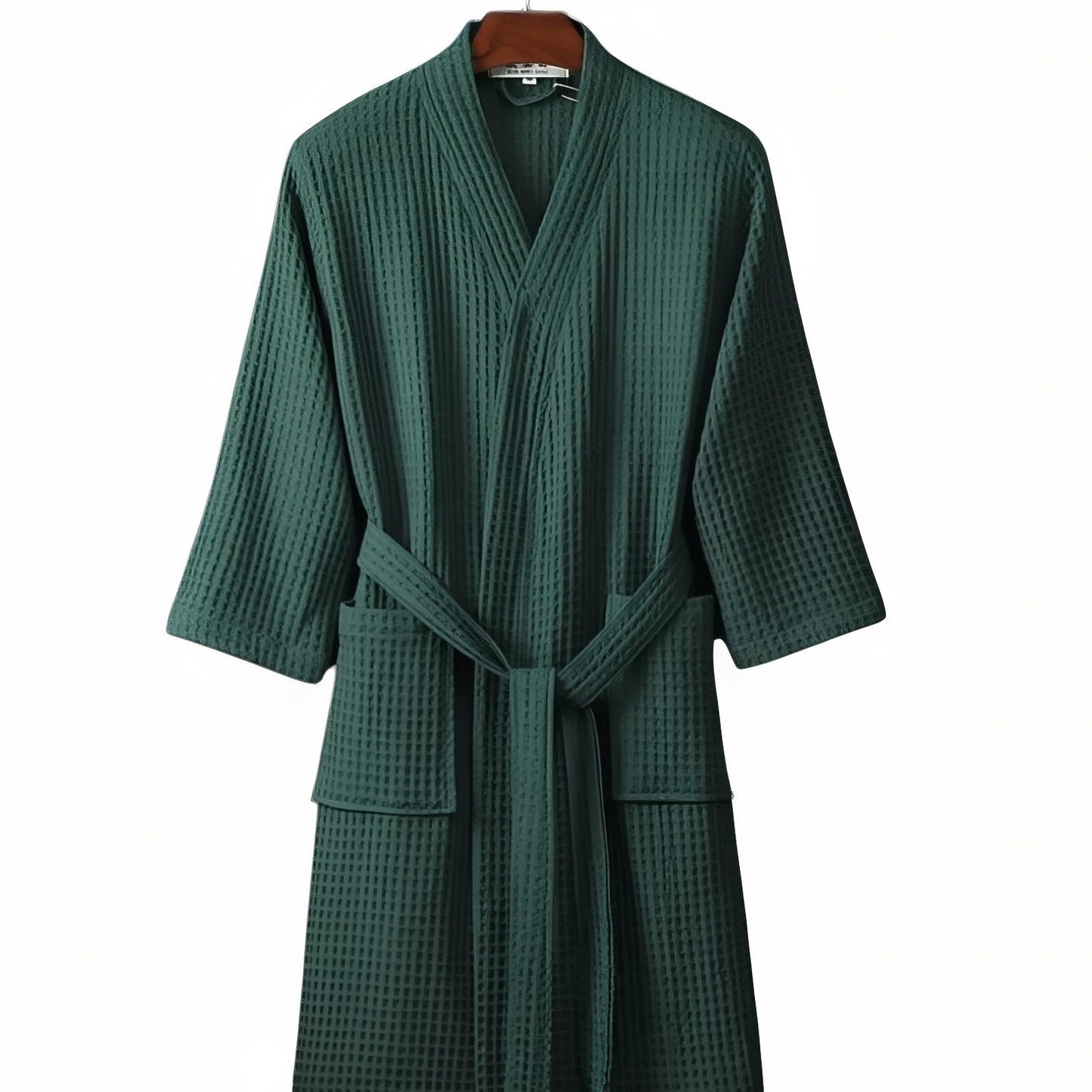 Peignoir Femme Nid d'Abeille Luxe Vert Foncé M 