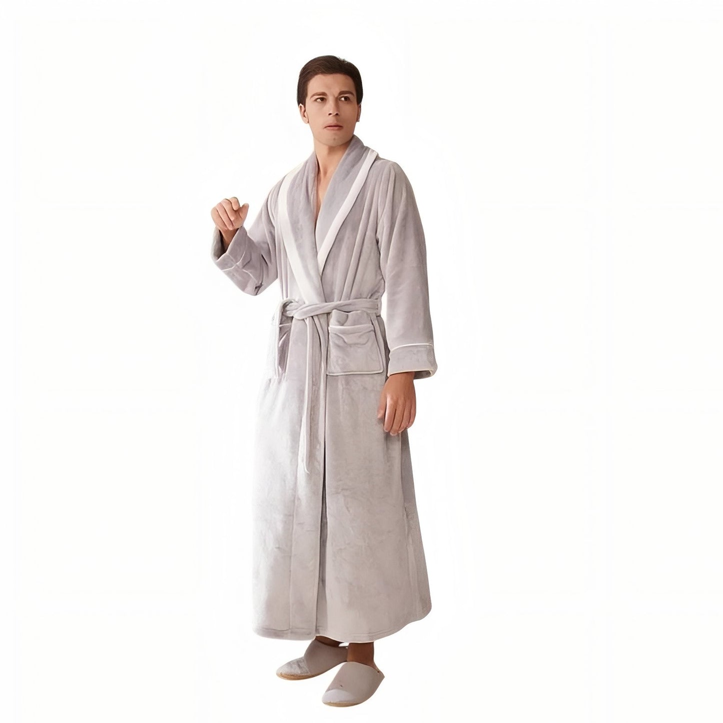 Peignoir de Bain Unisexe Gris Clair (Homme) M 