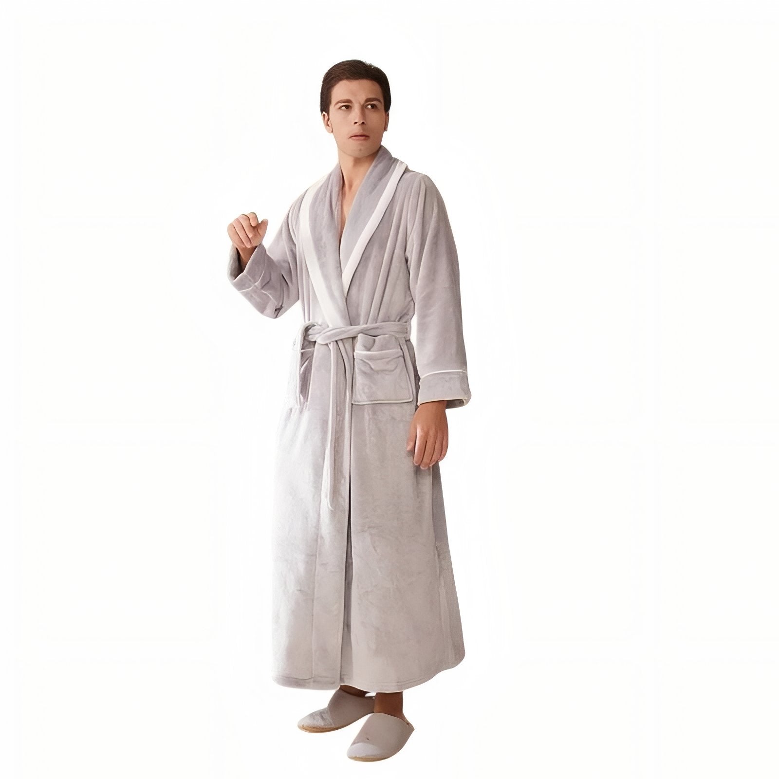Peignoir de Bain Unisexe Gris Clair (Homme) M 