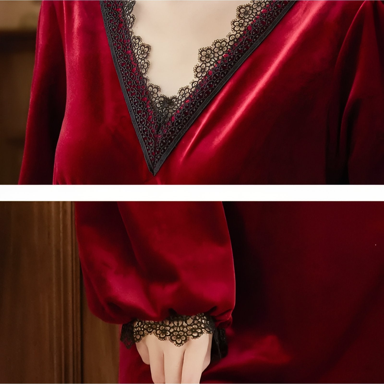 Chemise de Nuit Luxe en Velours 