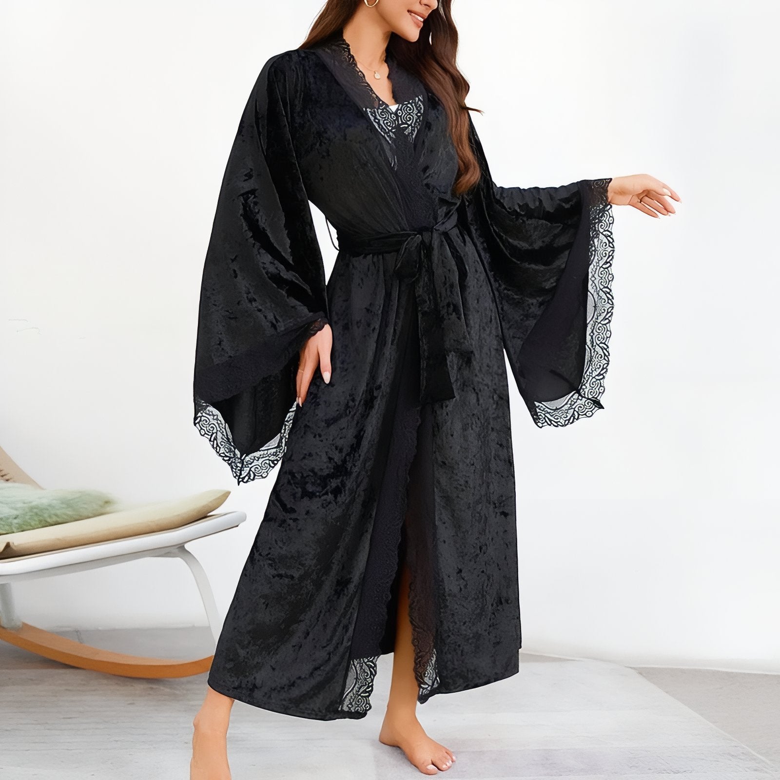 Peignoir Velours Femme Long 