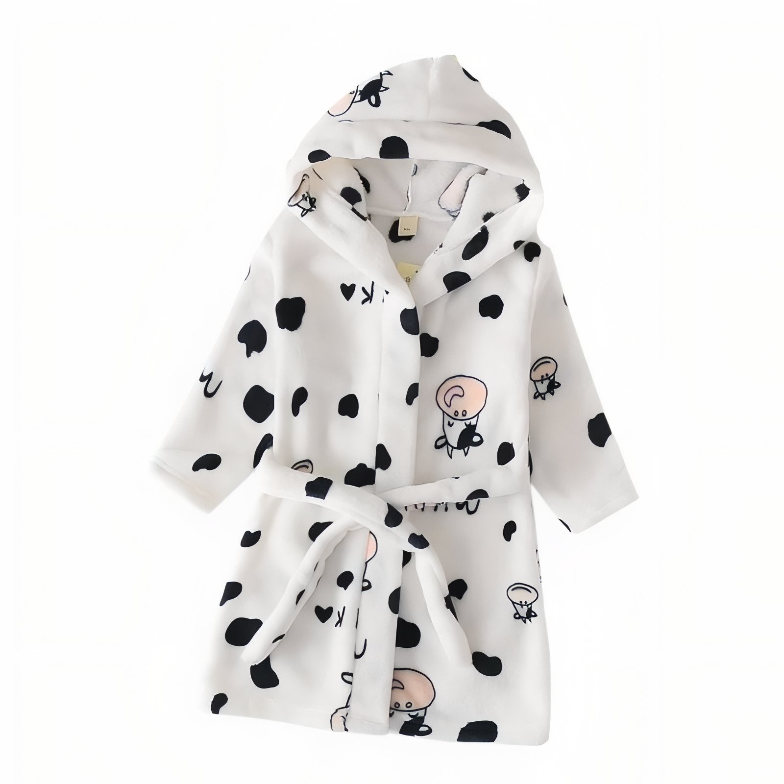 Peignoir Doux Enfant 3 ans Blanc et Noir 3 ans (taille 100cm) 