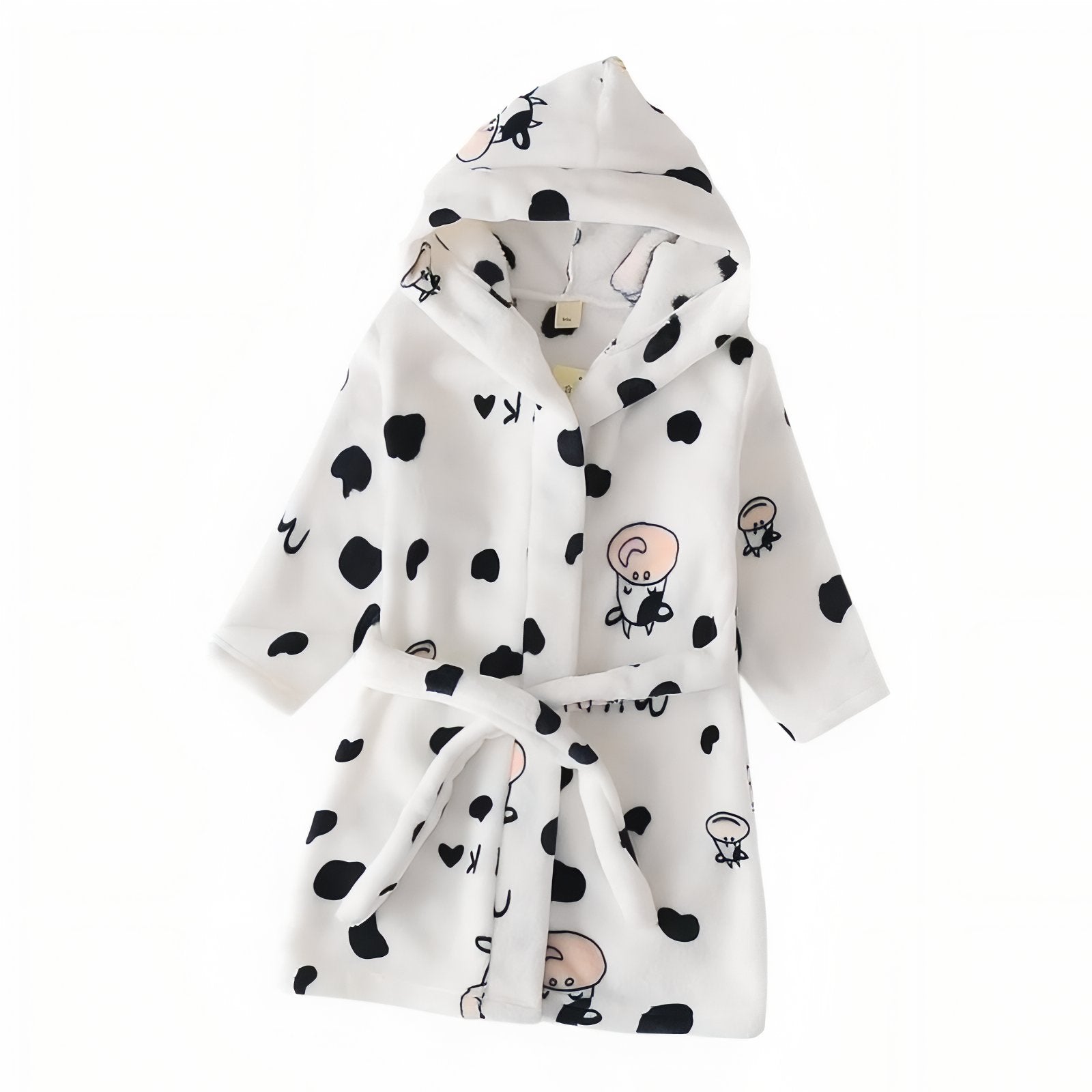 Peignoir Sortie de Bain Enfant Blanc et Noir 2-3 ans 