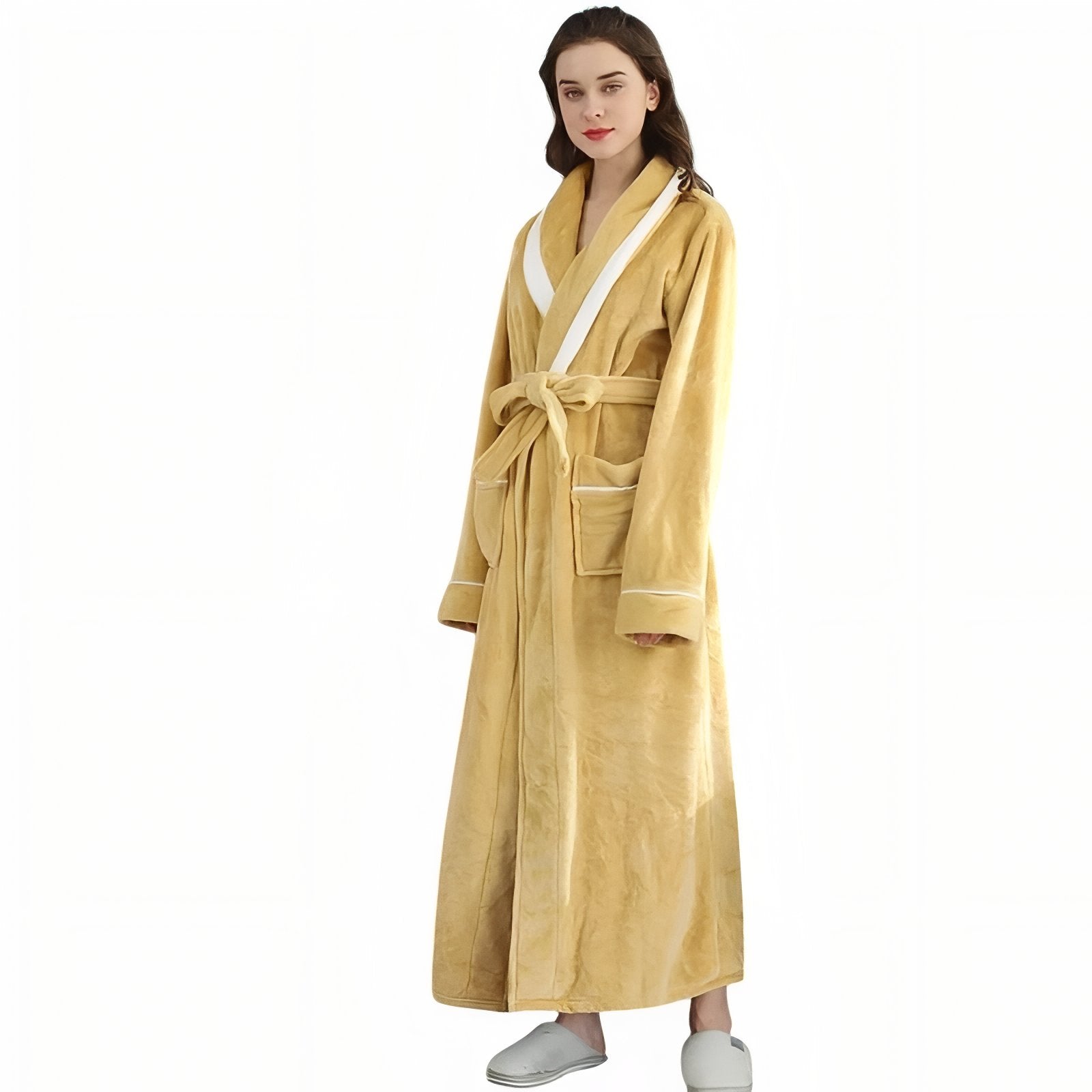 Peignoir de Bain Unisexe Jaune Pâle (Femme) M 