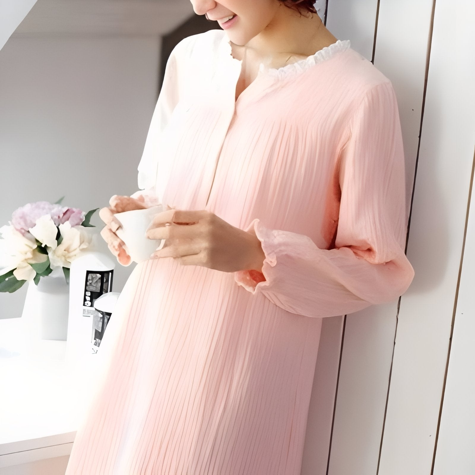 Chemise de Nuit Coton Romantique 