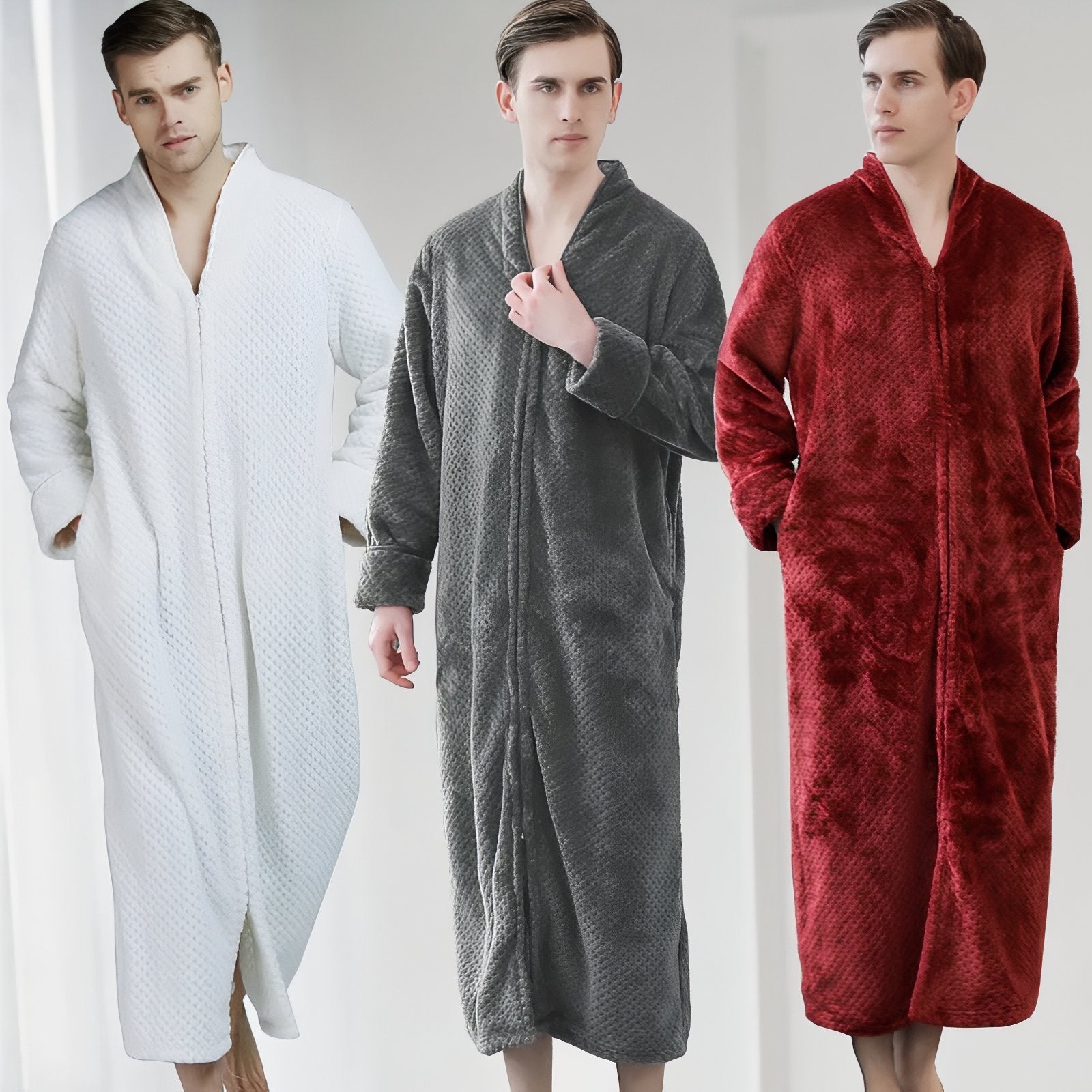 Peignoir Homme Polaire Fermeture Eclair 