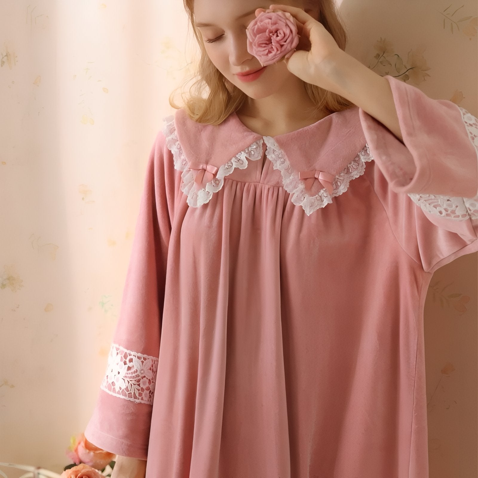 Chemise de Nuit Femme Rose 