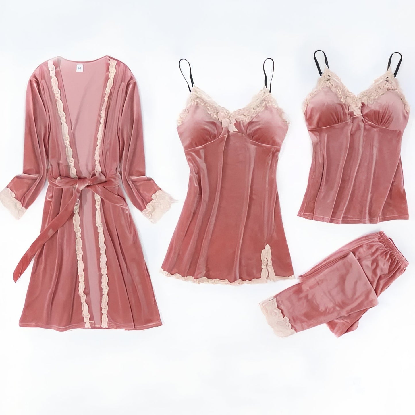 Ensemble Nuit Femme Chic Rose Poudré M 