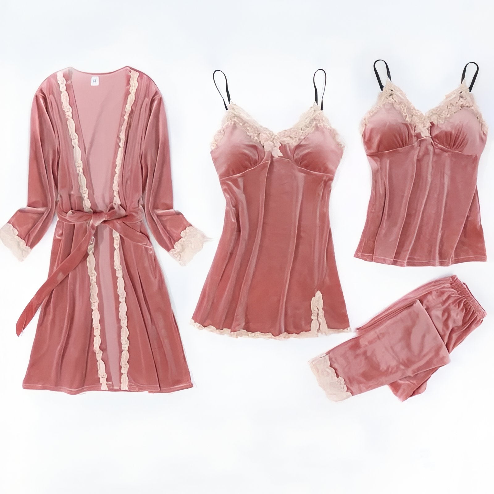 Ensemble Nuit Femme Chic Rose Poudré M 