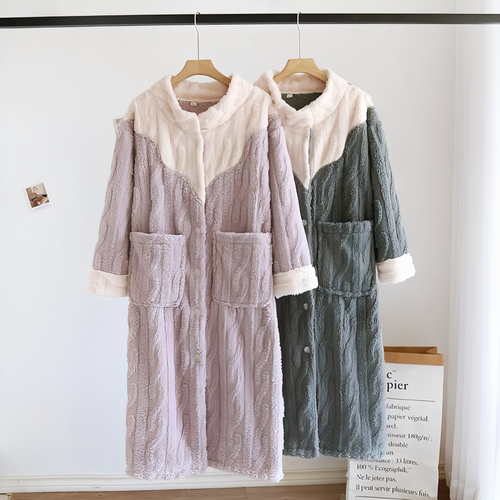 Robe de Chambre Femme Fermeture Boutonnée Devant 