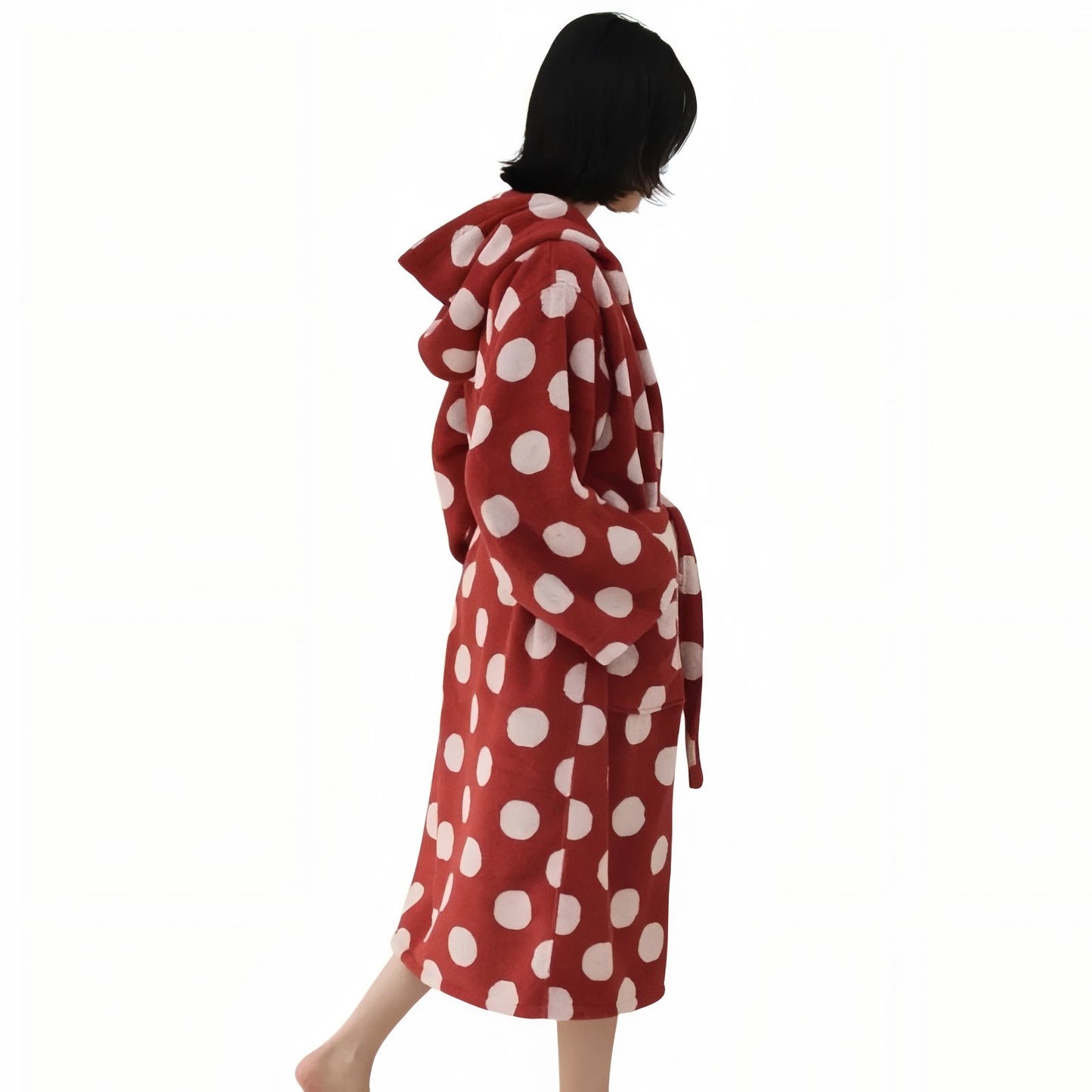 Robe de Chambre à Pois Rouge Taille Unique 