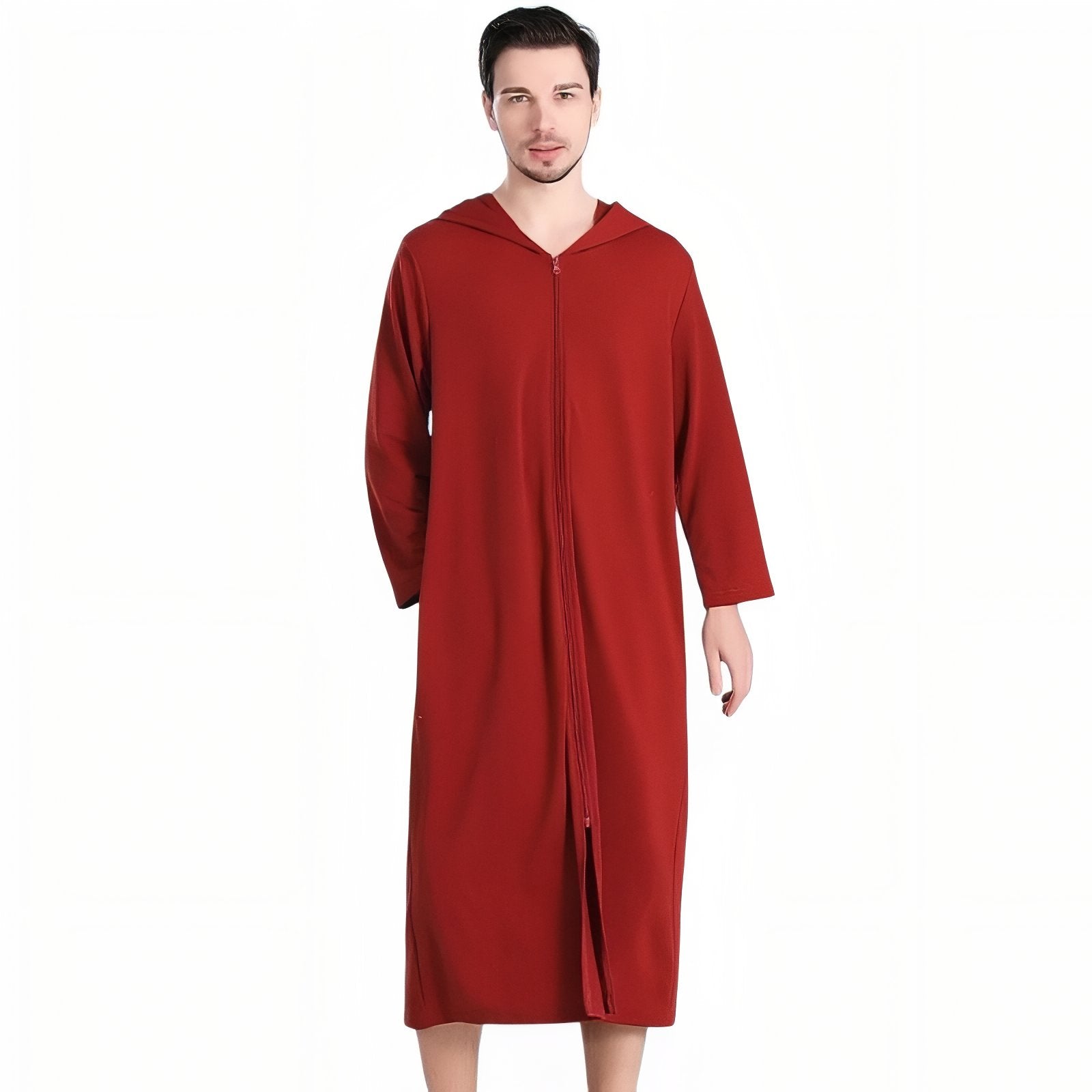 Peignoir Robe de Chambre Zippé Rouge (Homme) M 